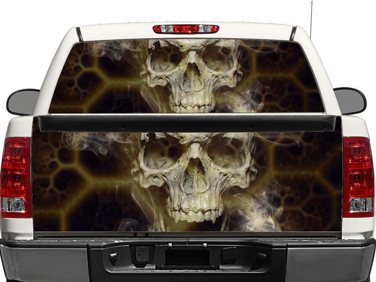 Skull Death Rear Window Decal Sticker 2 For Pick-up Truck SUV Car