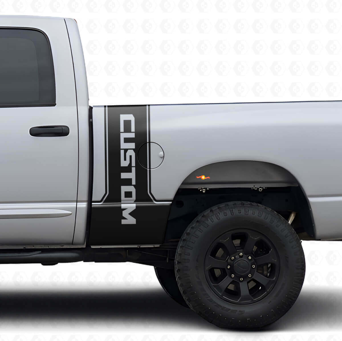 CastomLettering Rear Side Stripe Vinyl Decal Kit For Dodge Ram Power Wagon