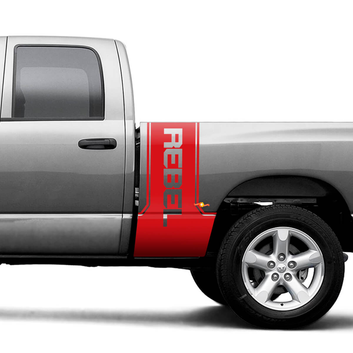Rebel Lettering Graphic Stripe Rear Side Sticker Decal For Dodge Ram Power Wagon