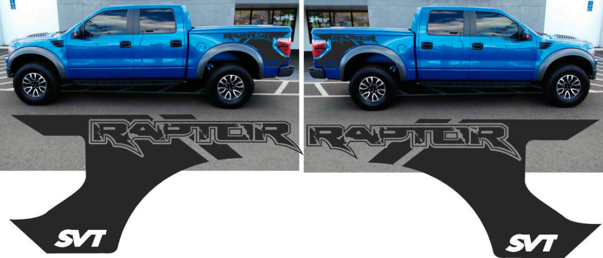 Raptor Style Rear Fender Vinyl Decals For Musclecar F-150