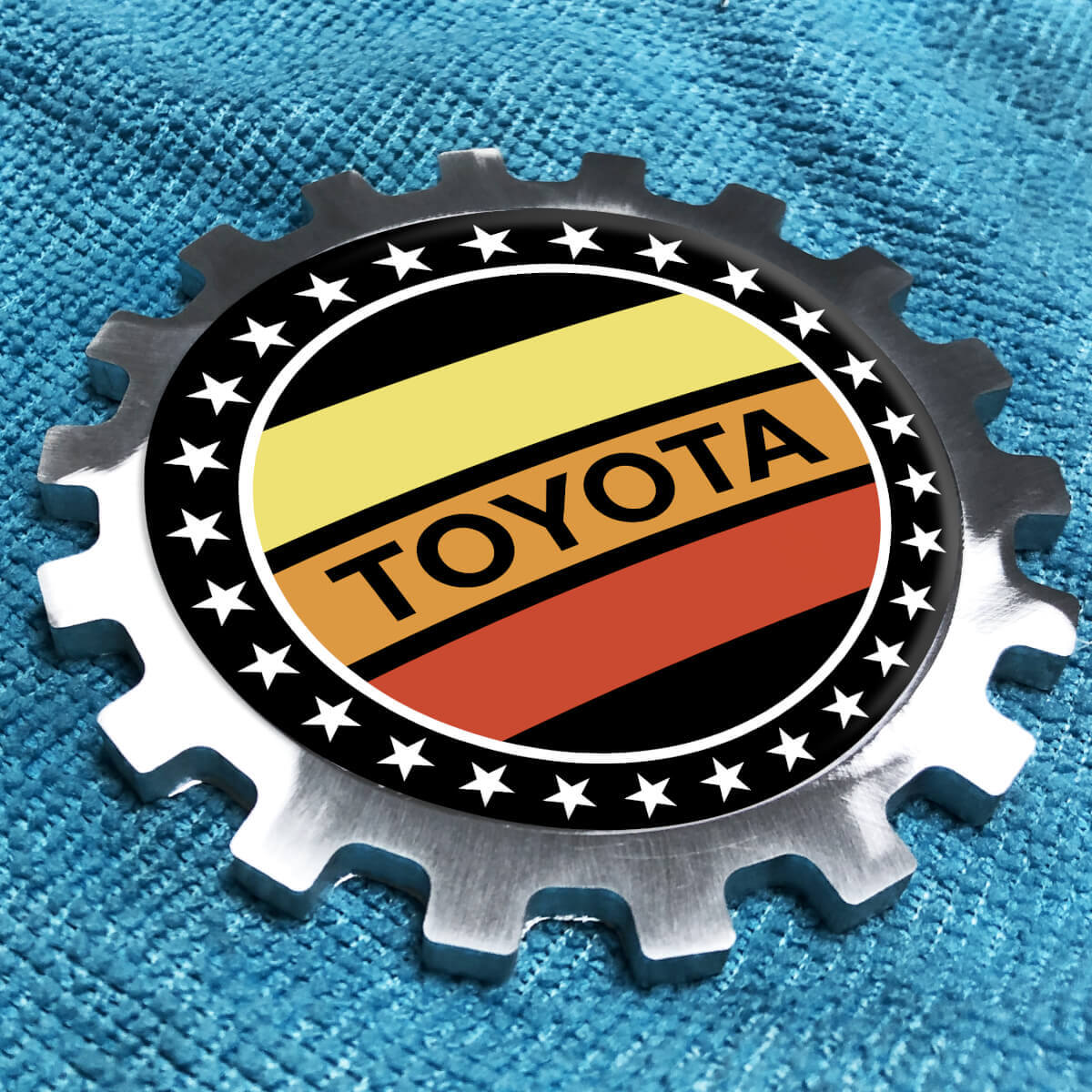 Toyota Vintage Metal Aluminum Badge Bedside Gear Emblem Aluminium