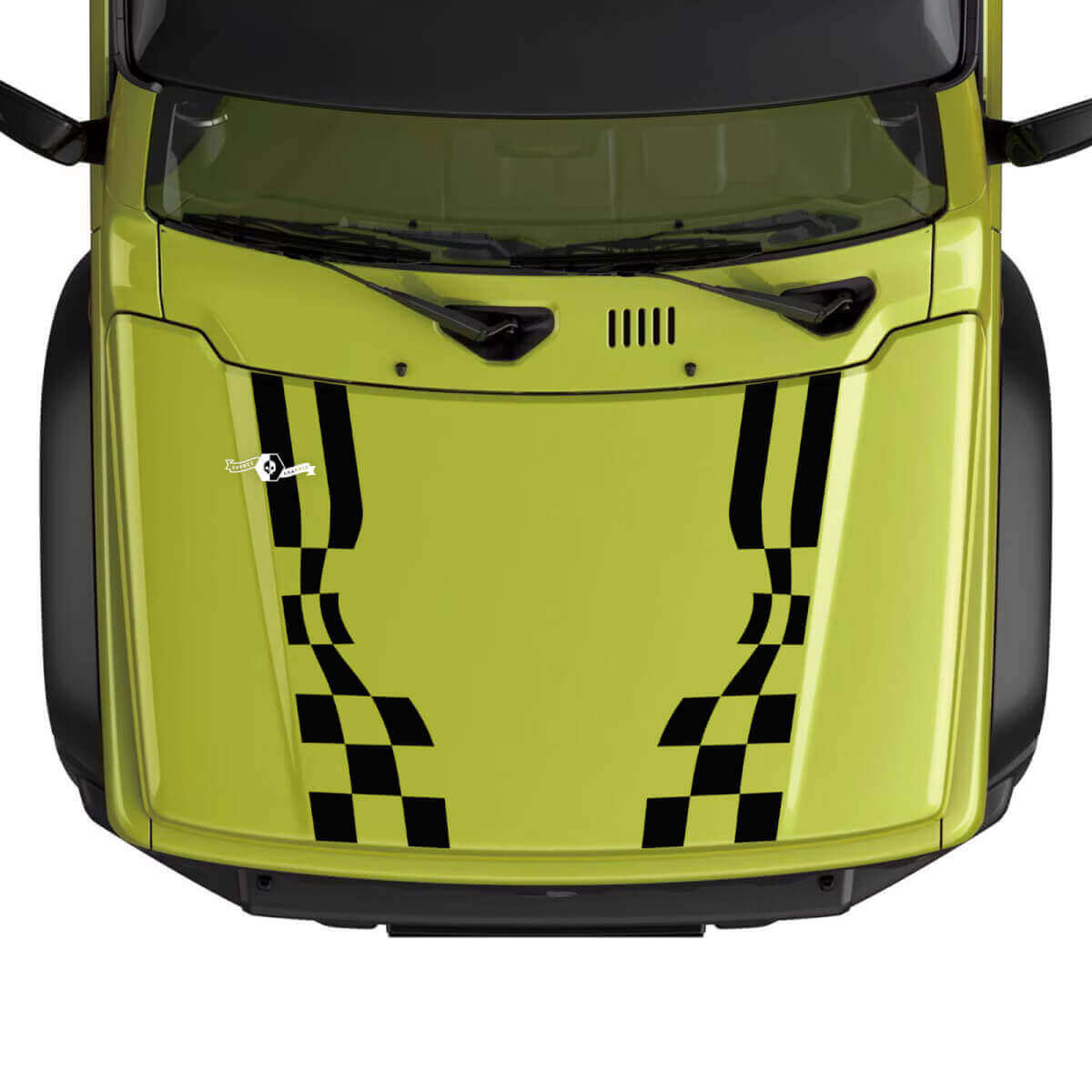 Flag Checkered Rasing Hood Stripe Decal Sticker Graphics For Suzuki JIMNY