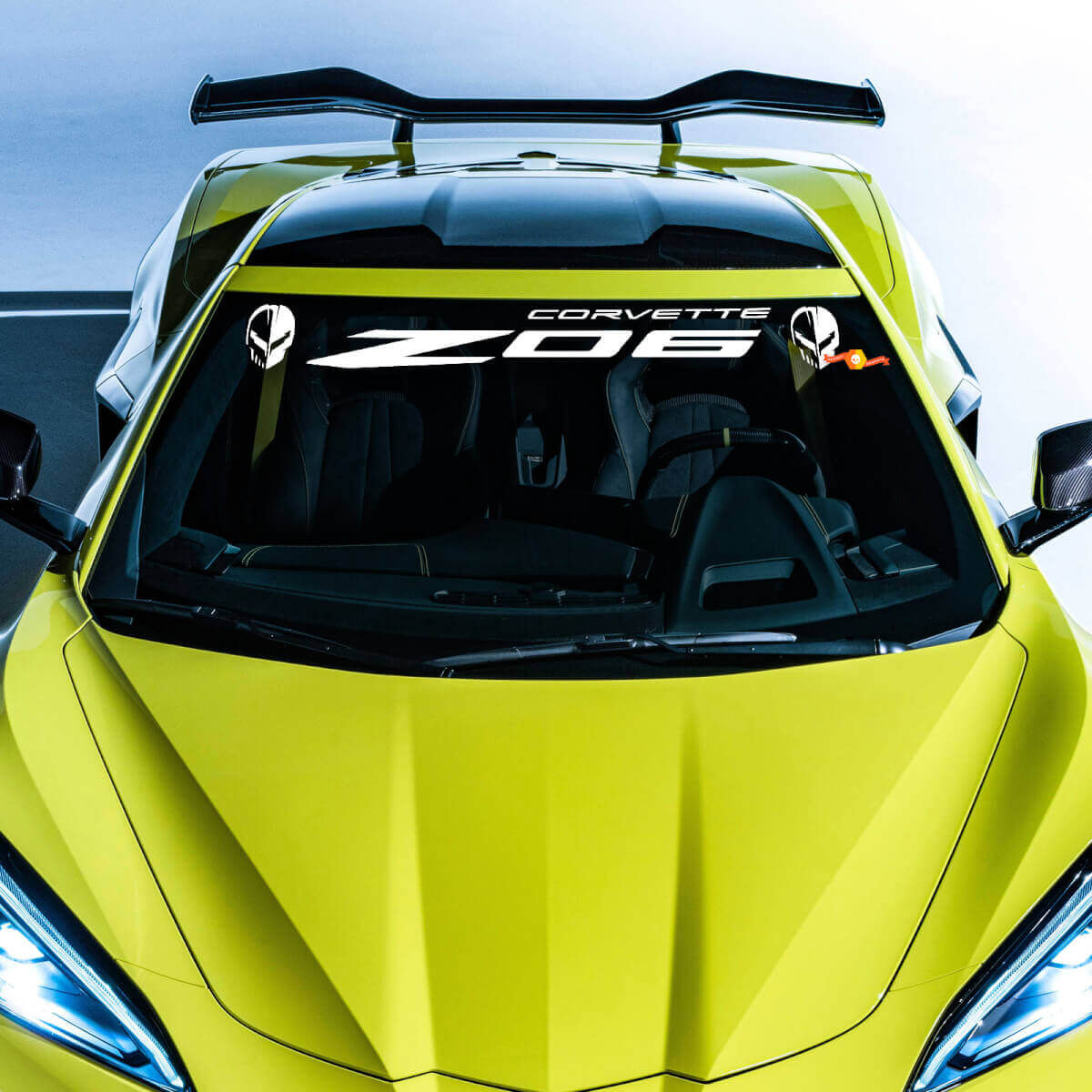 Chevrolet Chevy C8 Corvette Z06 Jake Skull Windshield Vinyl Decal Sticker