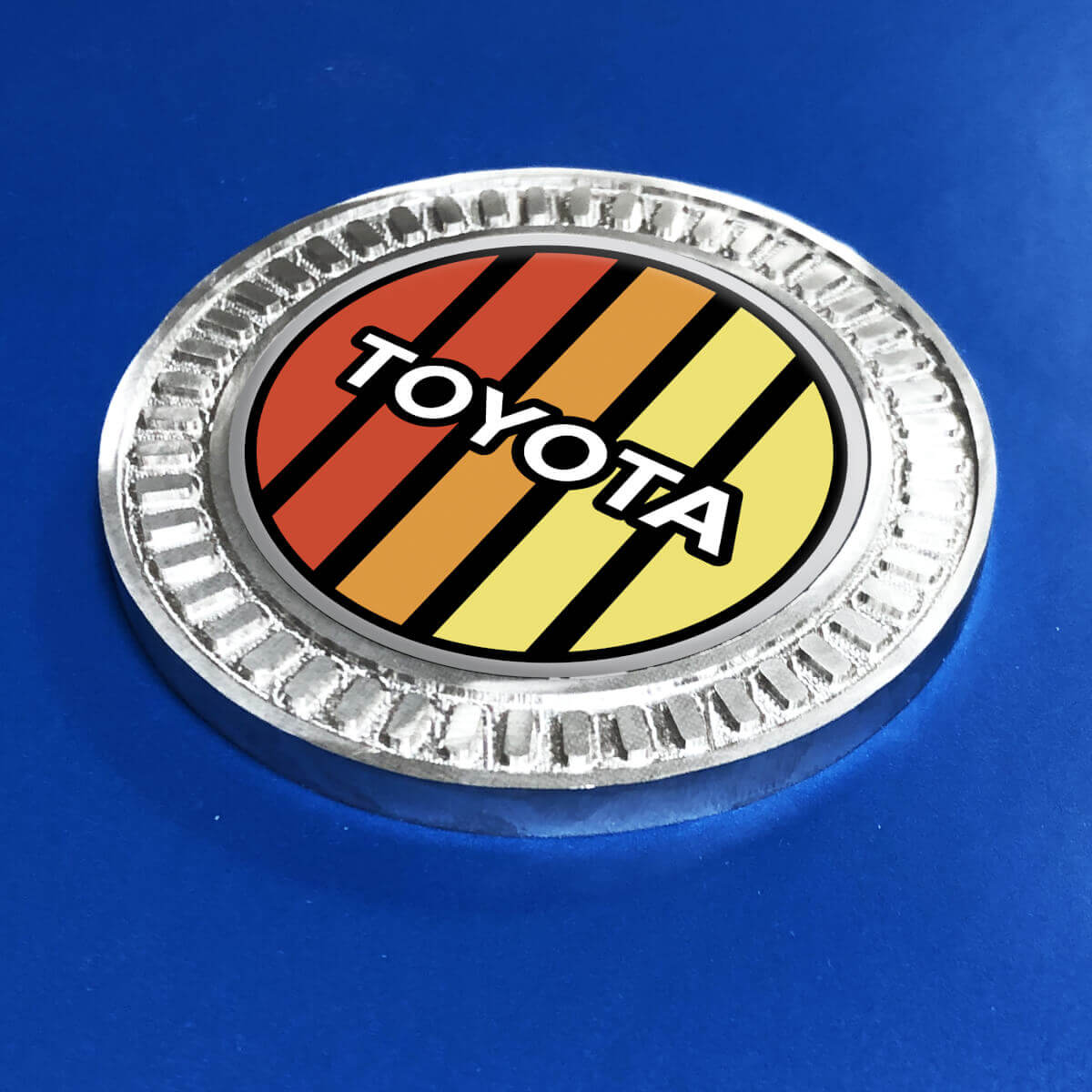 3D Badge Toyota Vintage TRD Retro Heritage Racing Stripes Metal Aluminum Emblem