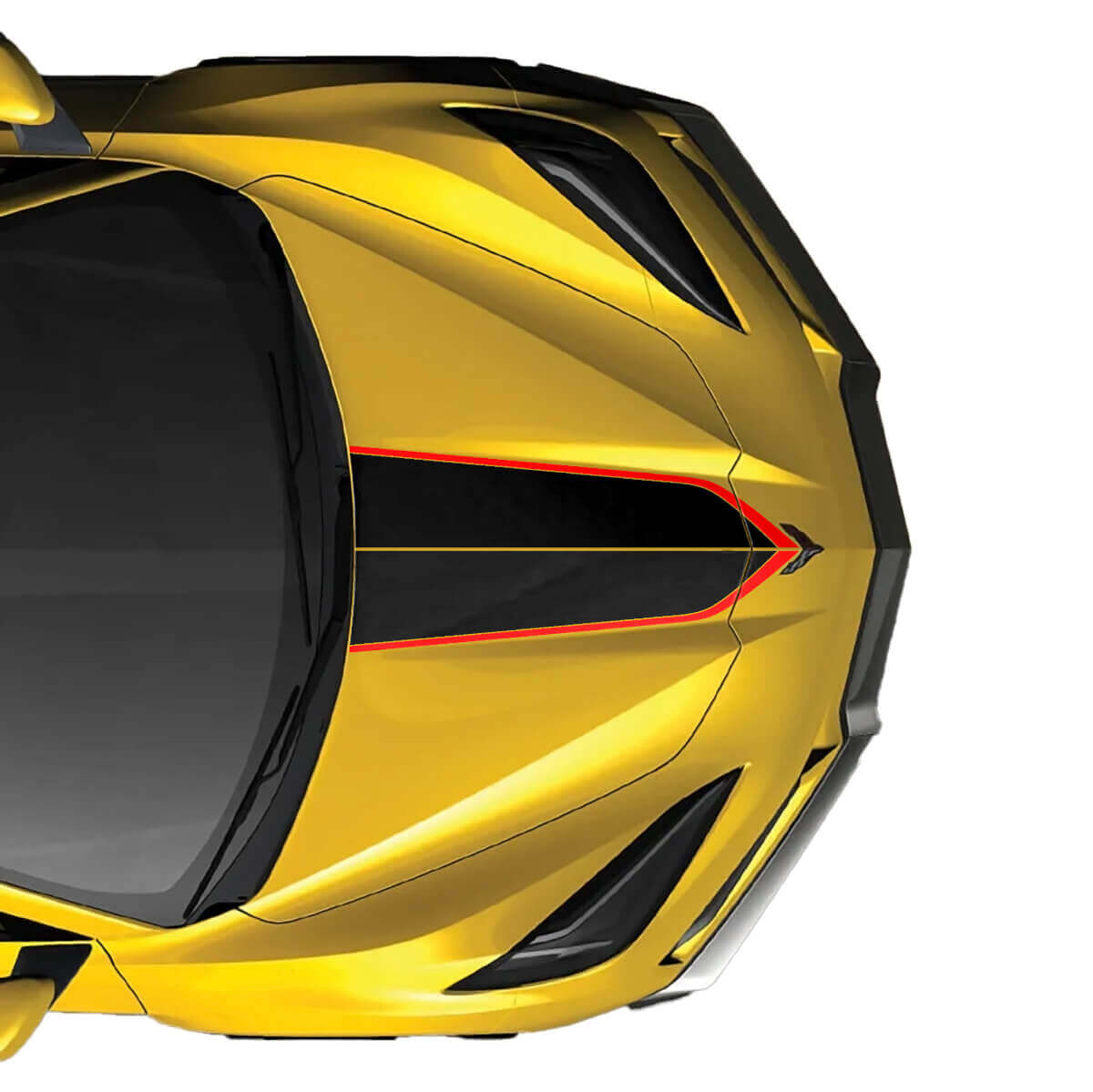 Double Hood Stripes Vinyl Decal For Chevrolet Corvette C8