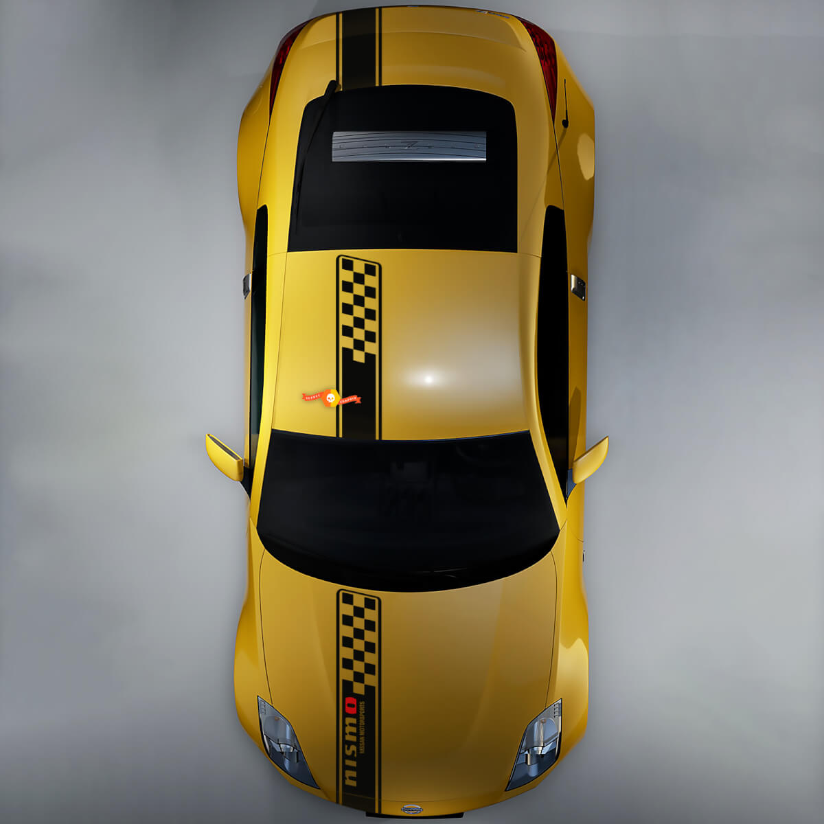 Nissan Skyline GTR R35 Nismo Inspired R Hood Roof Trunk Checkered Stripe Sticker Decal Kit 