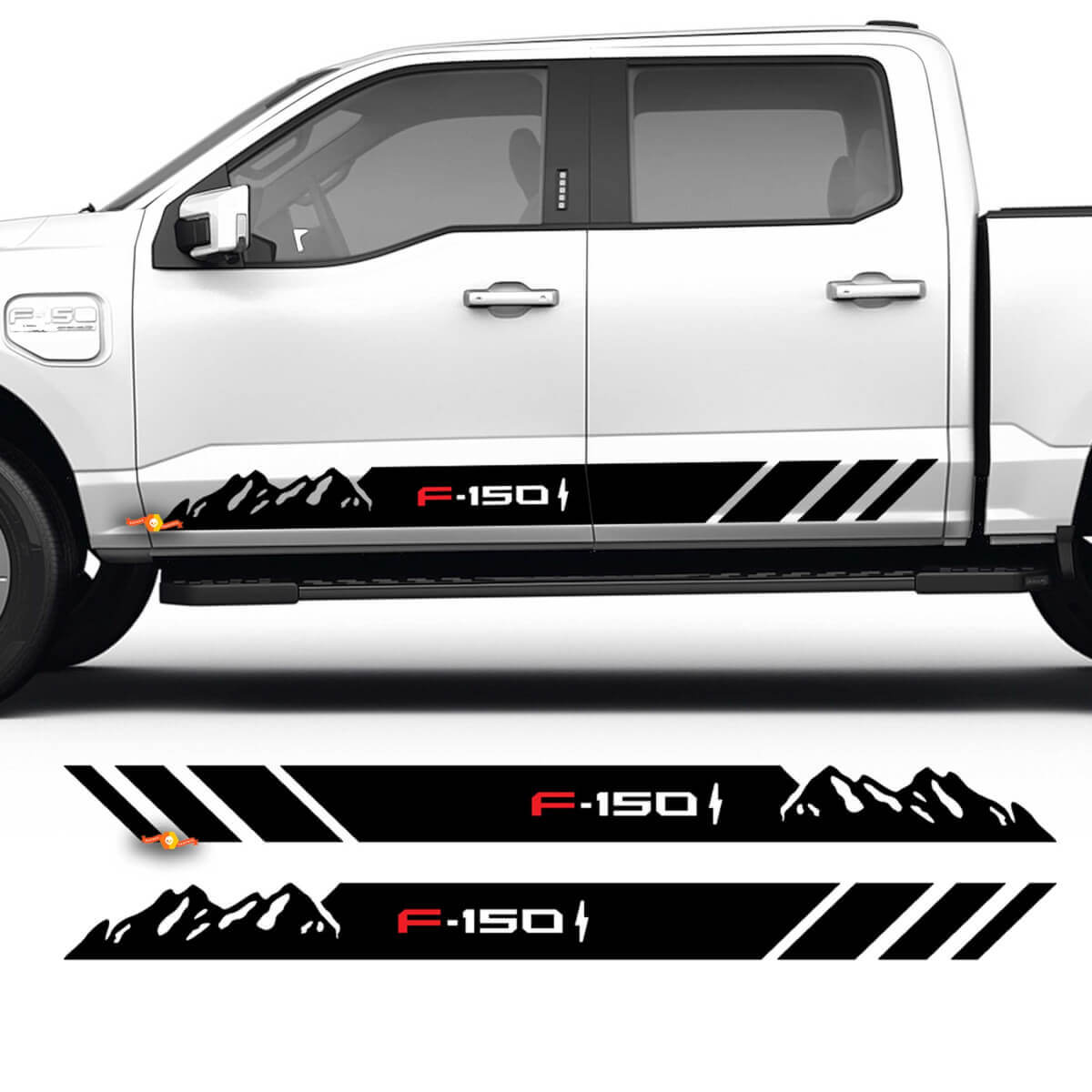 Rocker Panel Mountains Stripes Vinyl Decal Graphics Sticker for Ford F-150 Lightning