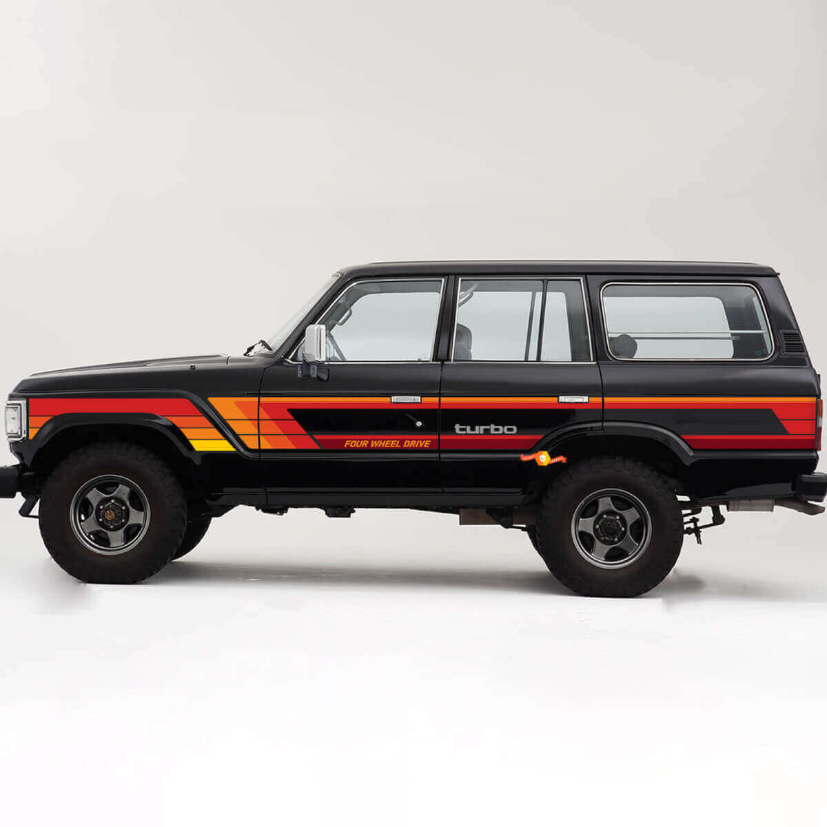 Retro Style Stripes Side Vinyl Decals Stickers for Toyota Land Cruiser 60 Series