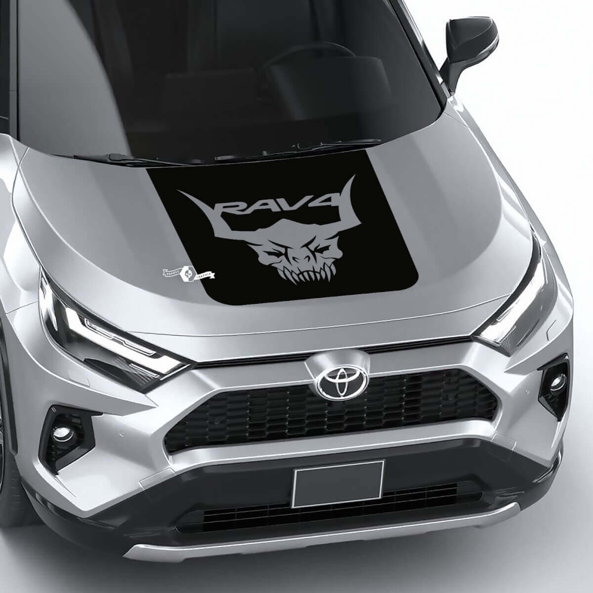Horned Skull Hood Vinyl Decal Sticker for Toyota RAV4