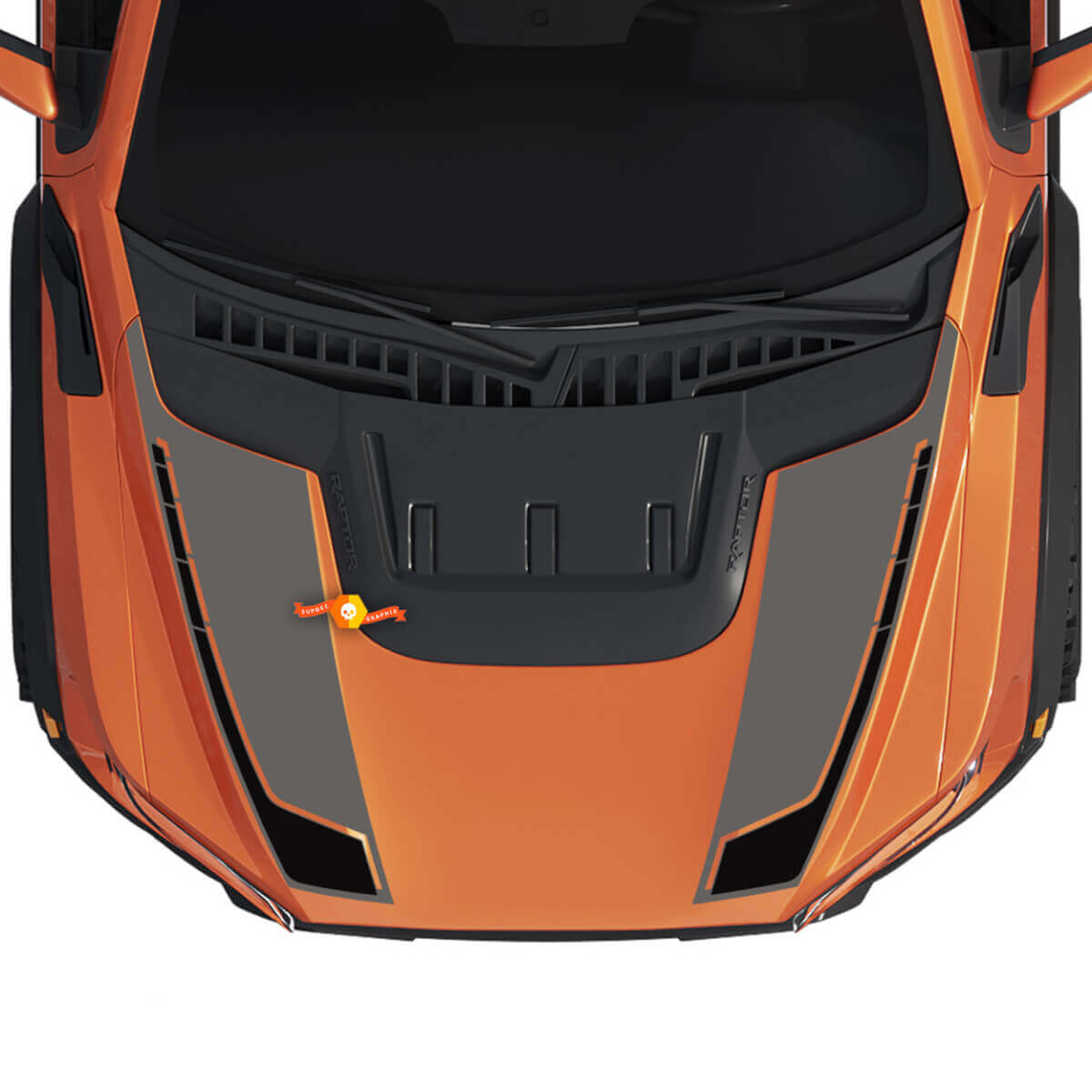 Hood Two Color Stripes Vinyl Decal Graphics Sticker Kit for Ford F150 Raptor
