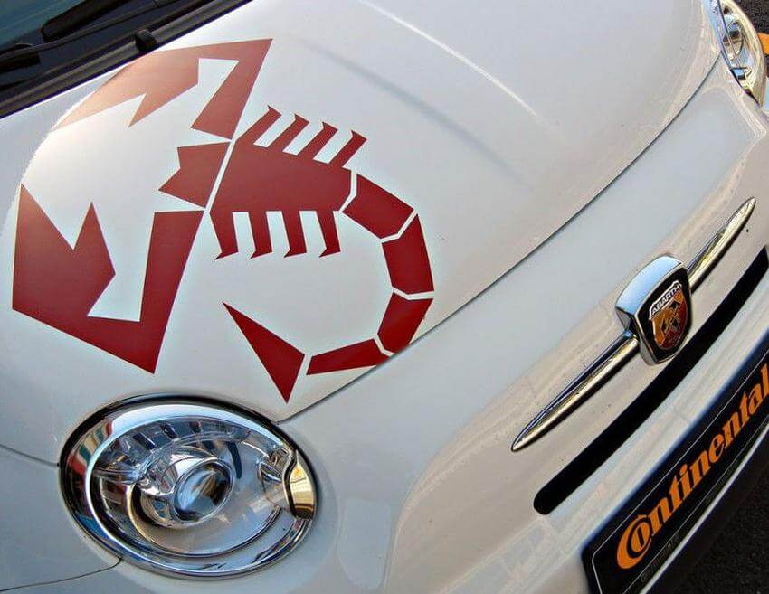 Scorpion Hood Vinyl Decal Set for Fiat 500 Abarth