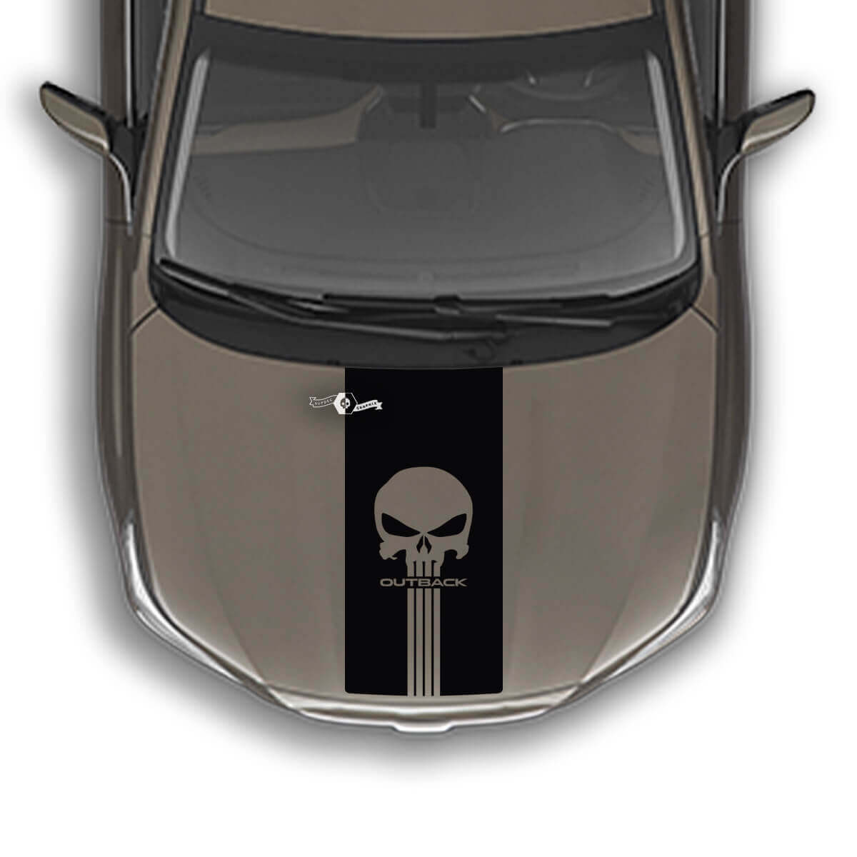 Hood Stripe Punisher Vinyl Decal Graphics Sticker 2 for Subaru Outback