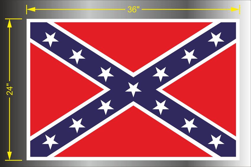 general lee flags of the confederate states of america 24 x 36'' vinyl  decal sticker