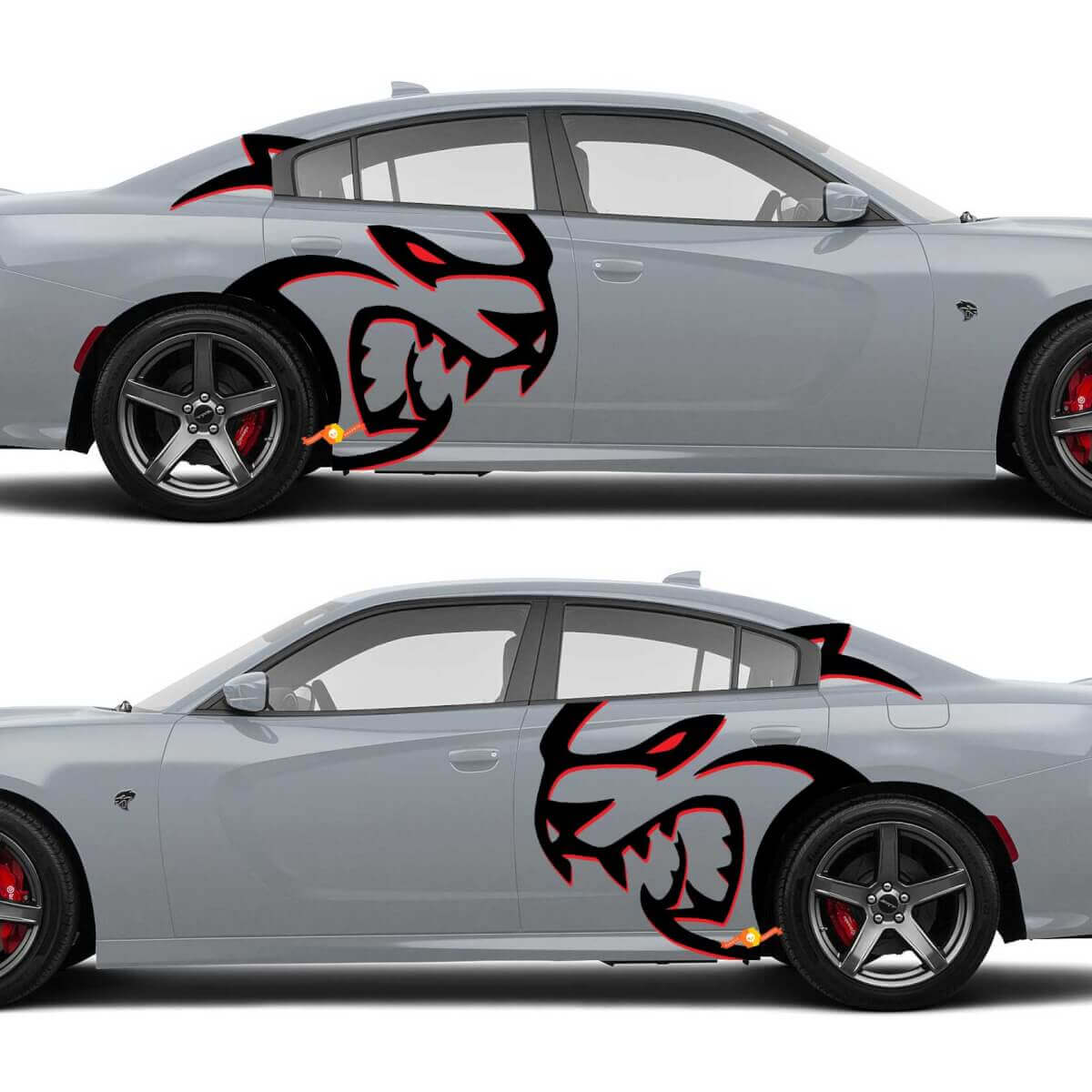 Huge Two-Color Redeye Side Decals Stickers for Dodge Challenger Redeye or Charger