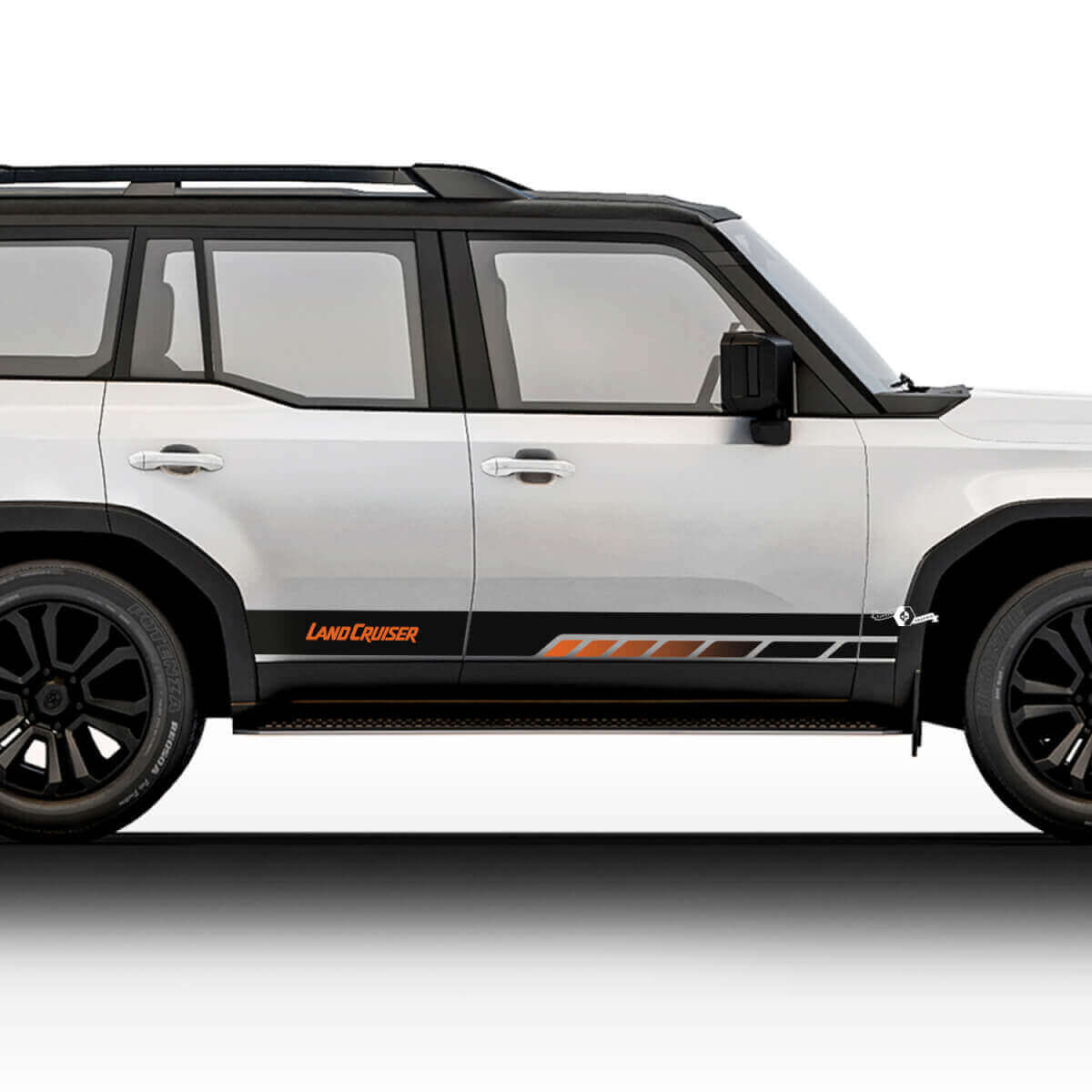 Lettering Vintage Stripes Vinyl Graphic Stickers Decals Kit For Toyota Land Cruiser 