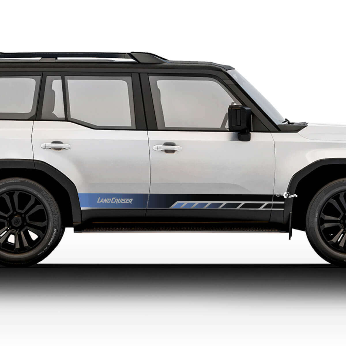 Lettering Vintage Stripes Vinyl Graphic Stickers Decals Kit 2 For Toyota Land Cruiser 