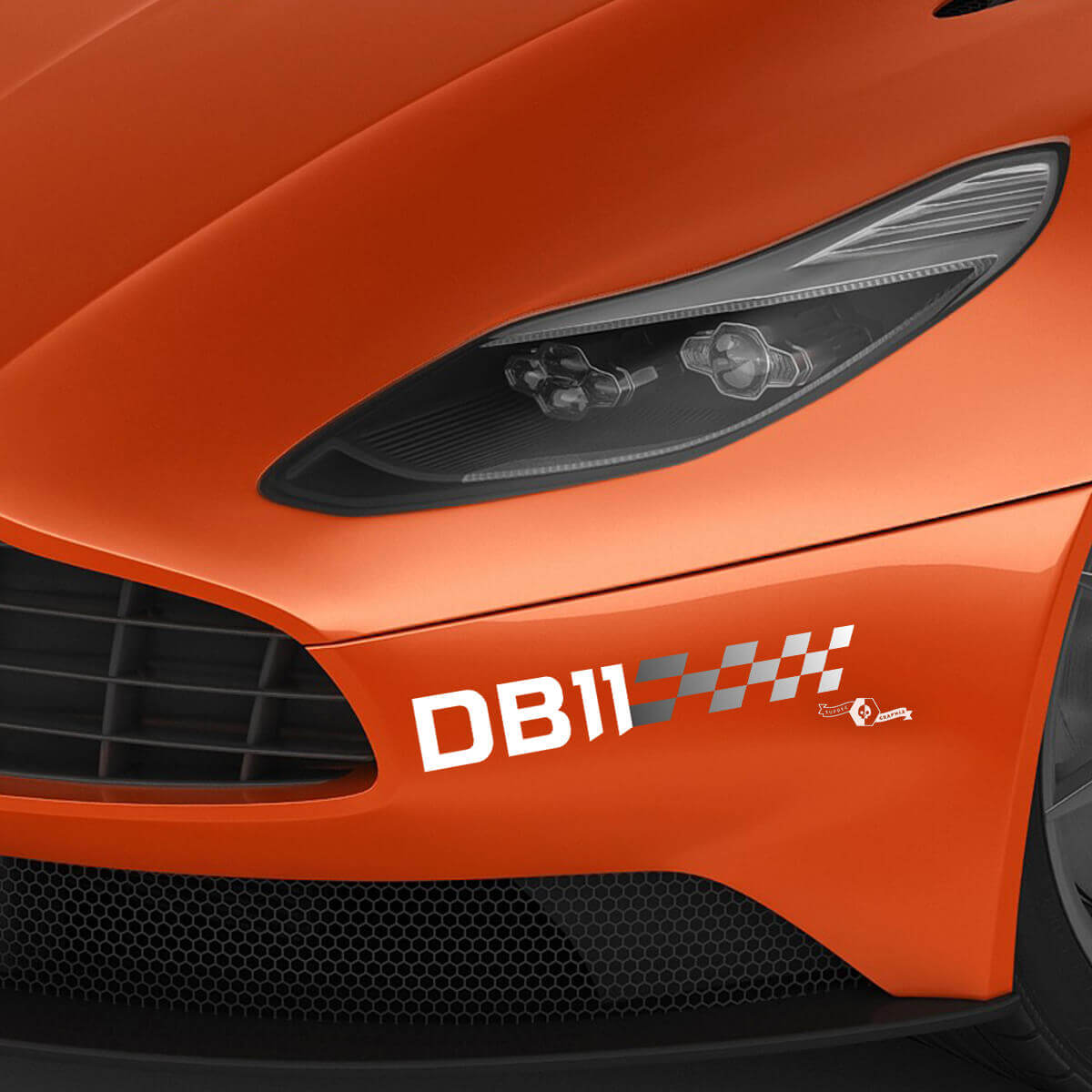 Pair Aston Martin DB11 Front Bumper Vinyl Decals Stickers 2 Colors - Gradient 