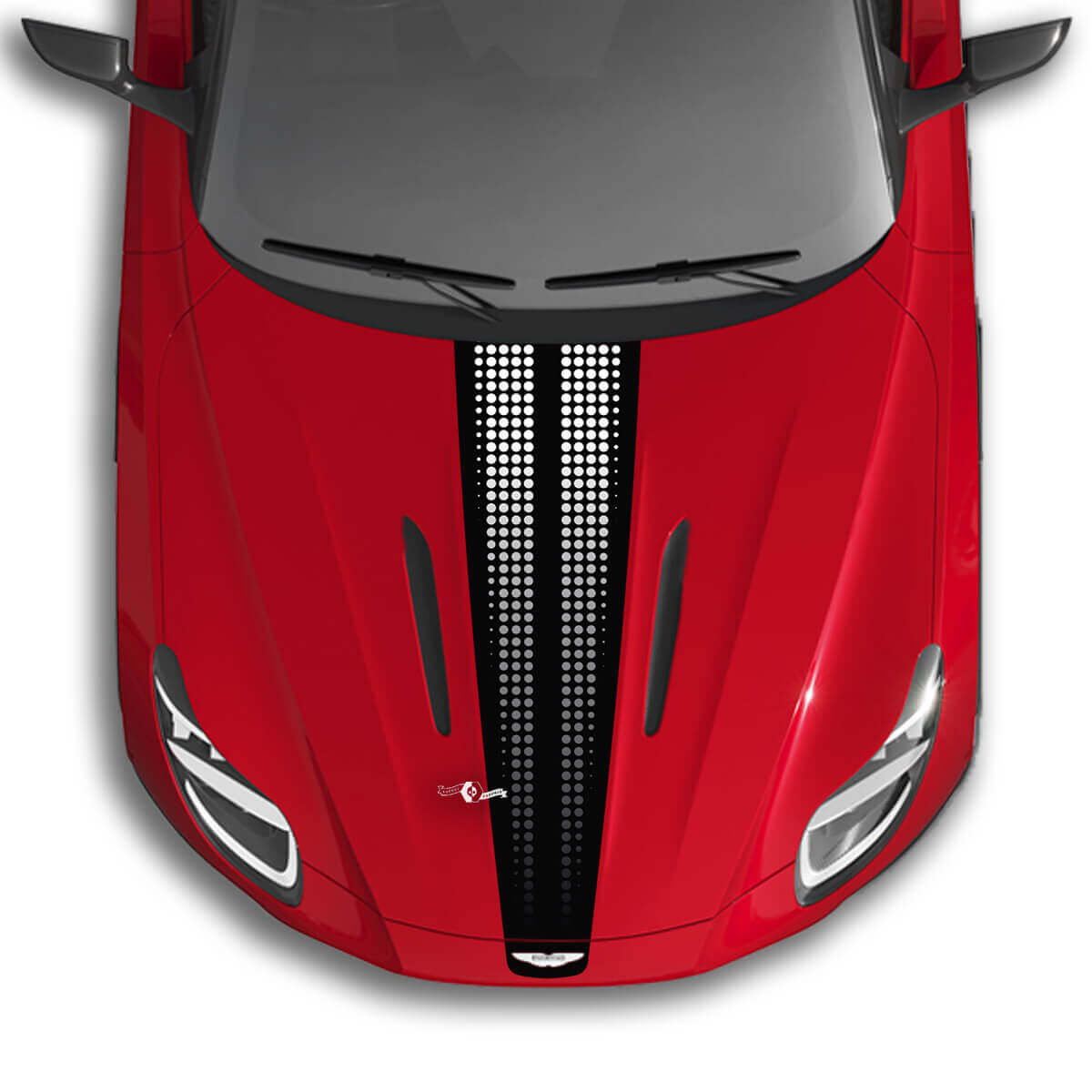 Hood Aston Martin DB11 Stripe Checkerboard Flag Vinyl Decals Stickers - 2 Colors Gradien