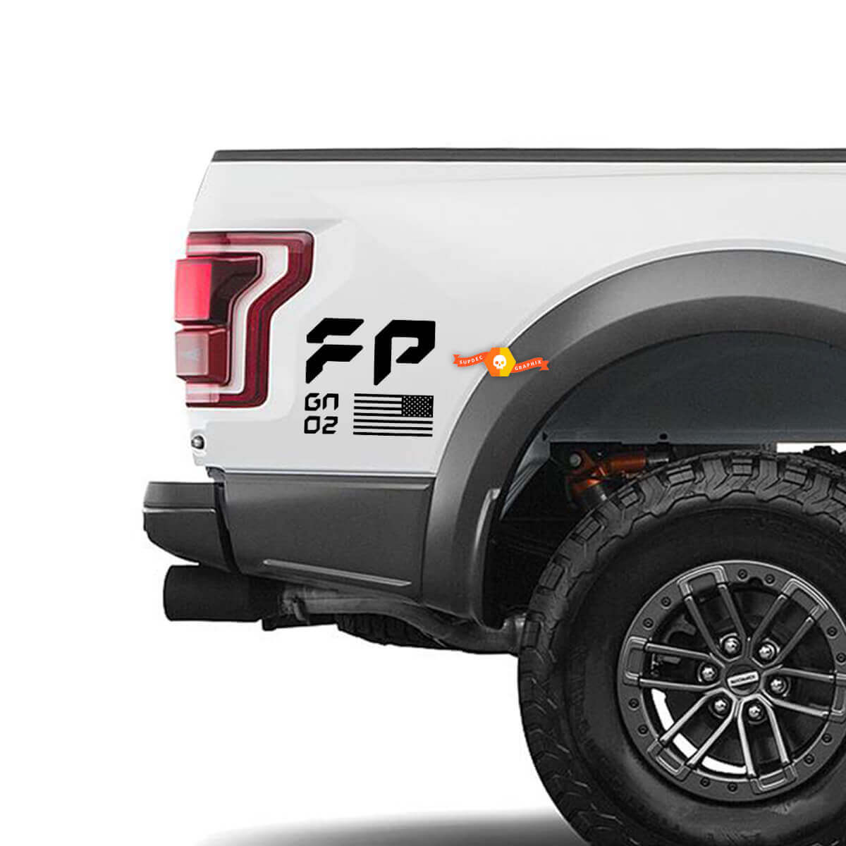 Lower Bedside FP Performance Vinyl Decal Graphics Sticker Kit for Ford Raptor