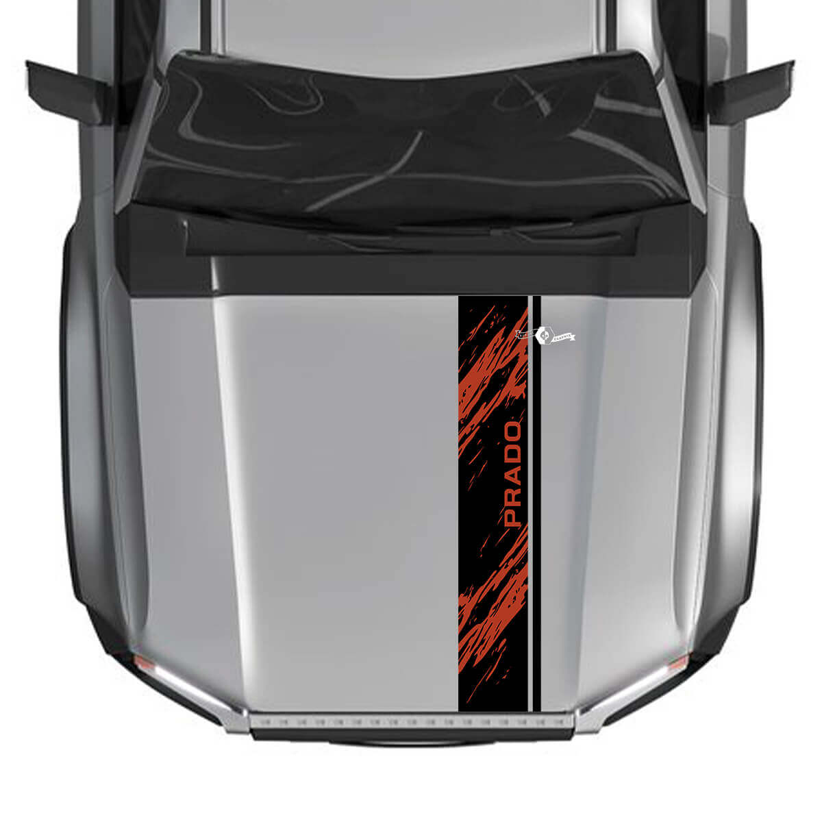 2024 Toyota Land Cruiser Prado Hood Stripe Destroyed Decals Vinyl Graphic Sticker 2 Colors