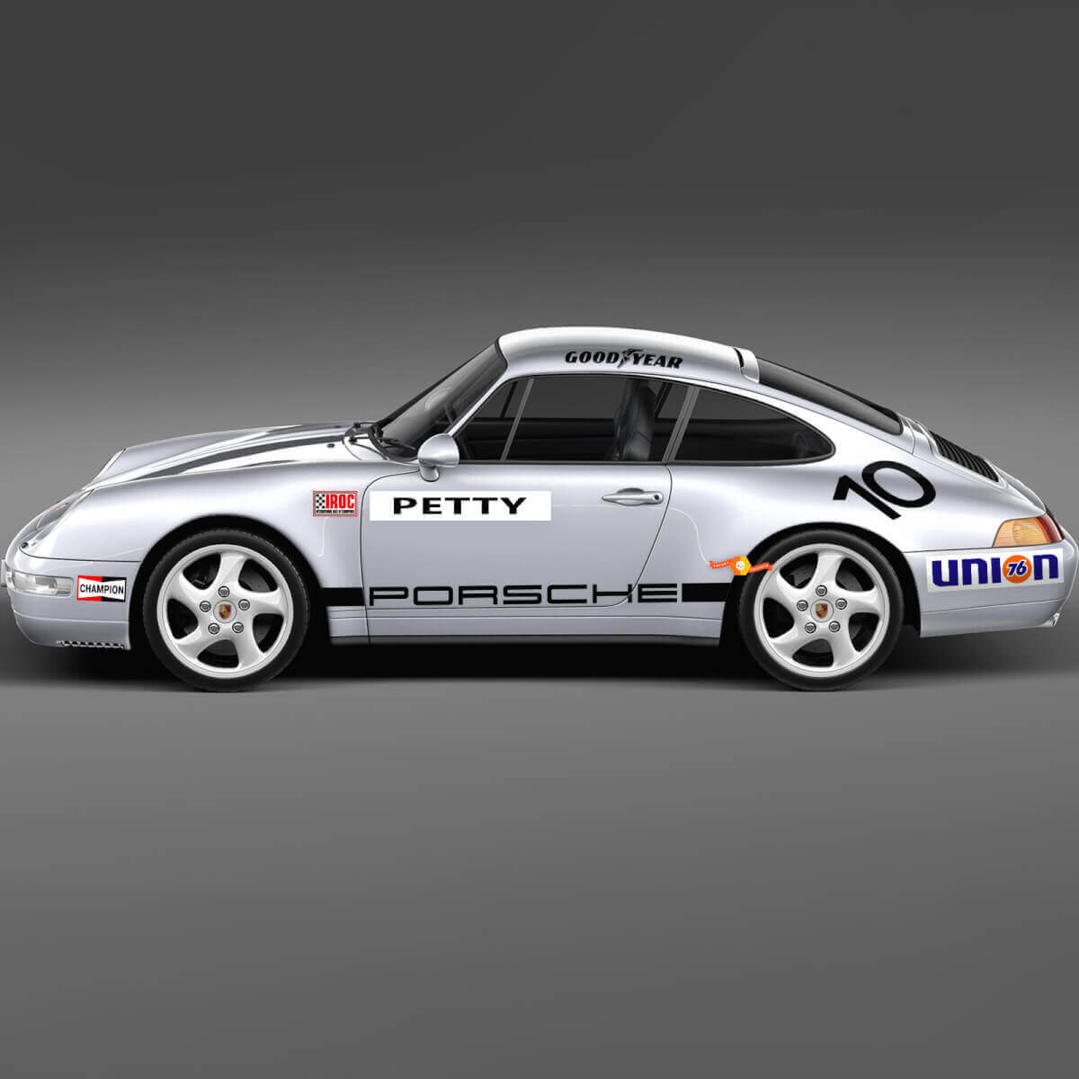 1974 Porsche 911 Racing Sticker Decal Set - Classic Vinyl Graphics for Restoration and Customization 2