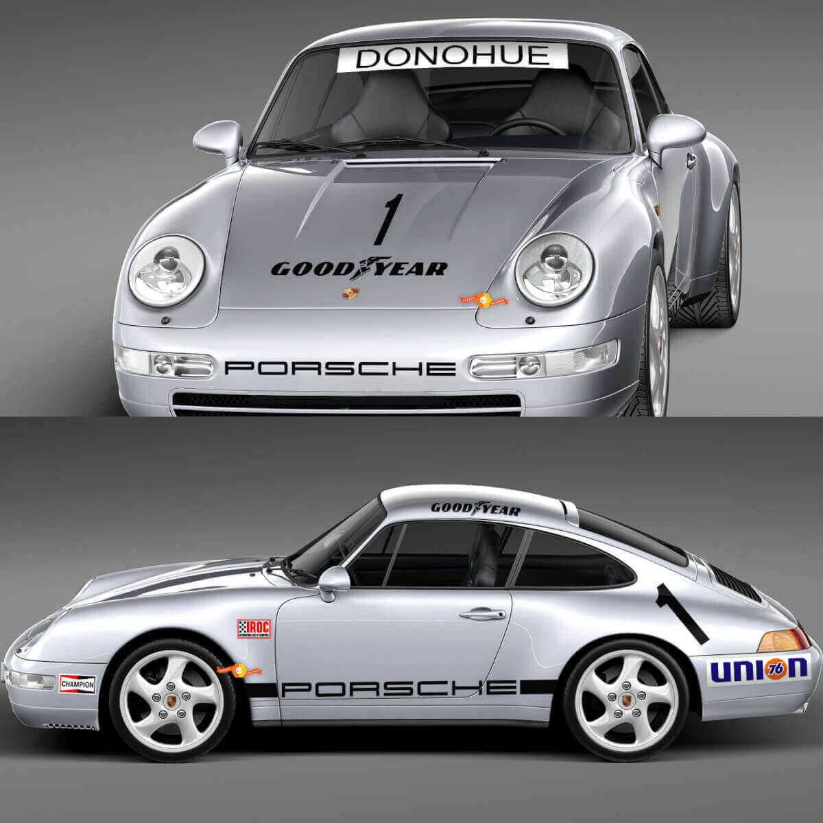 1974 Porsche 911 Racing Sticker Decal Set - Classic Vinyl Graphics for Restoration and Customization 3