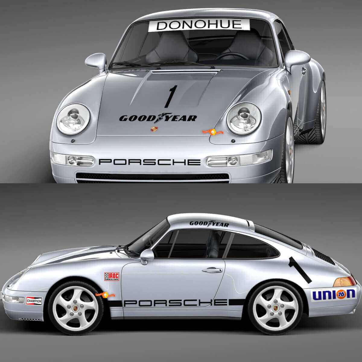 1974 Porsche 911 Racing Sticker Decal Set - Classic Vinyl Graphics for Restoration and Customization 3