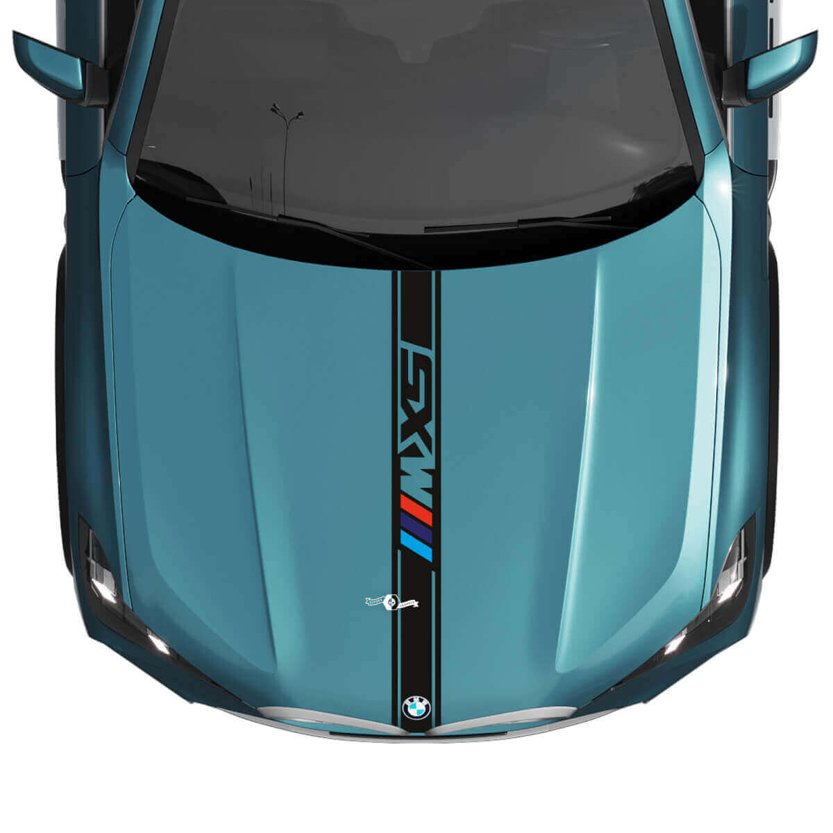 BMW X5 G05 Hood Custom Stripe Sticker Decal - Vinyl M colors M Performance
