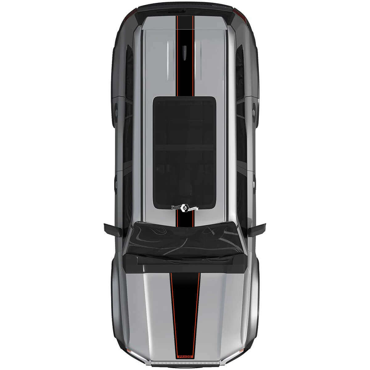  Hood Roof Stripes Rally Vinyl Decals Sticker Graphic Kit For Toyota Land Cruiser Prado