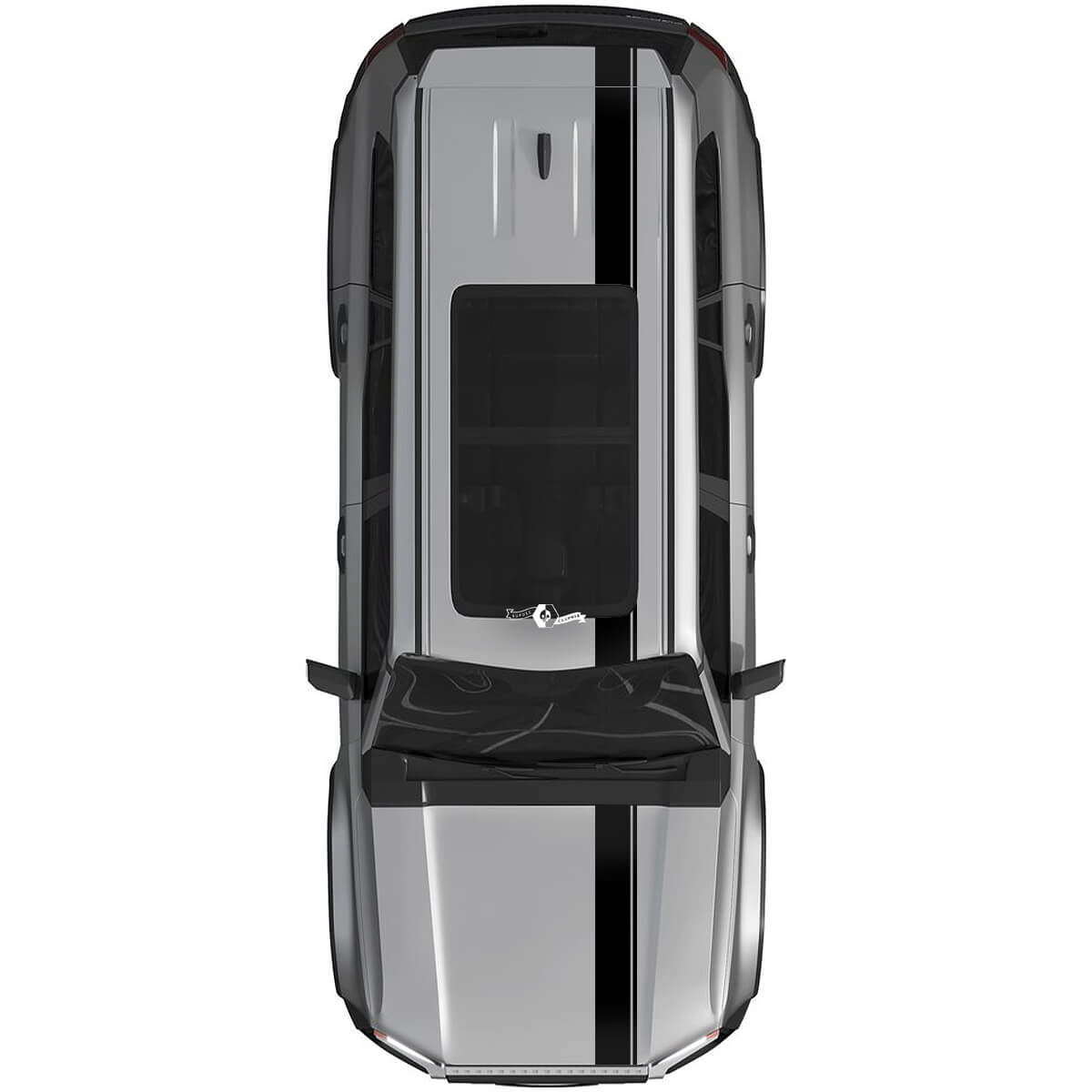 Toyota Land Cruiser Prado Hood and Roof Dual Stripes Rally Decals Sticker - Vinyl Graphic Kit