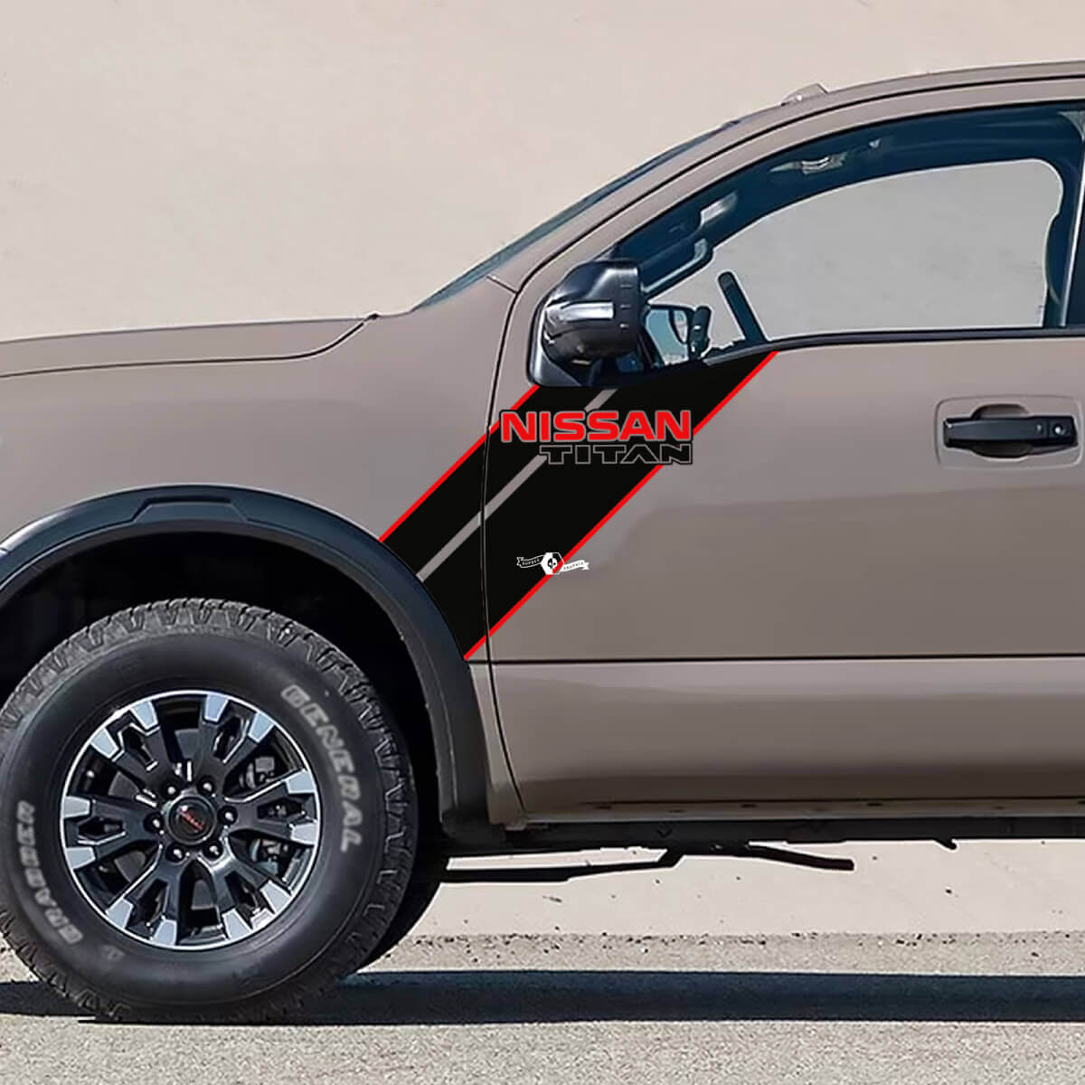 Pair Doors Front Fender Titan Logo Stripe Vinyl Stickers Decals Graphics 2 Colors