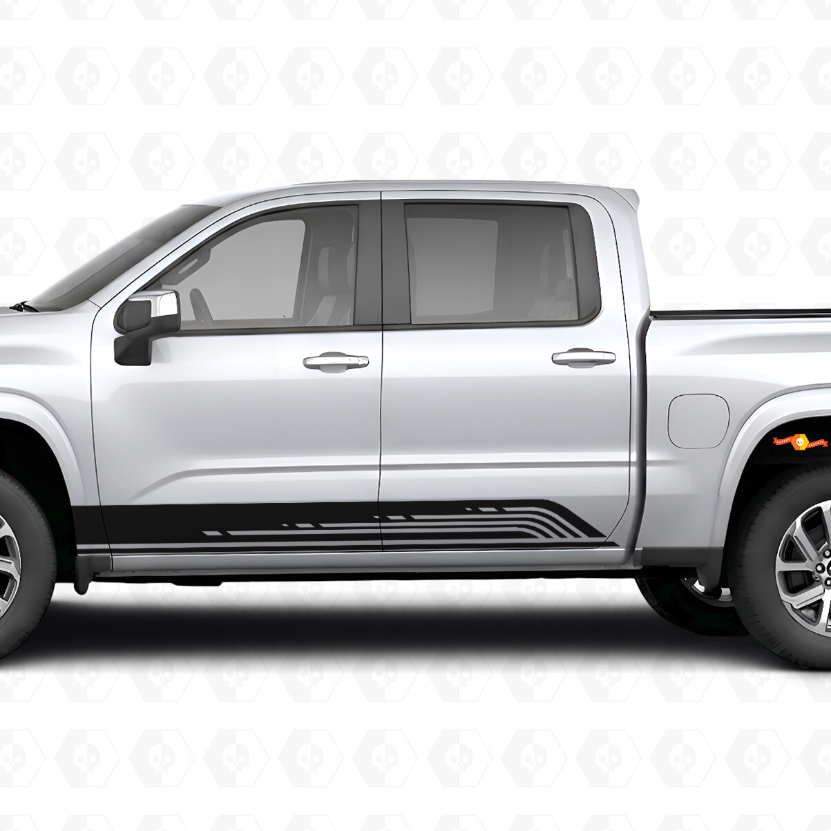 Parallel Contour Door & Rocker Panel Vinyl Stripes for Chevrolet Silverado 1500 Next Generation 2027