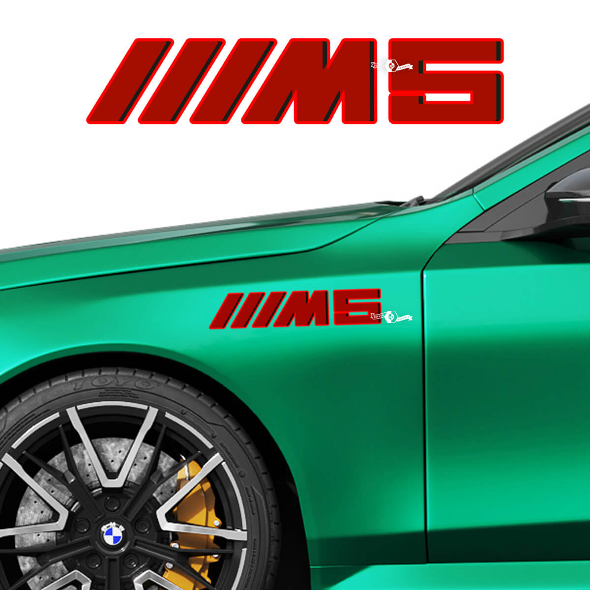 3 colors M logo Racing Decal Kit for BMW 5 Series G60 M5 G90