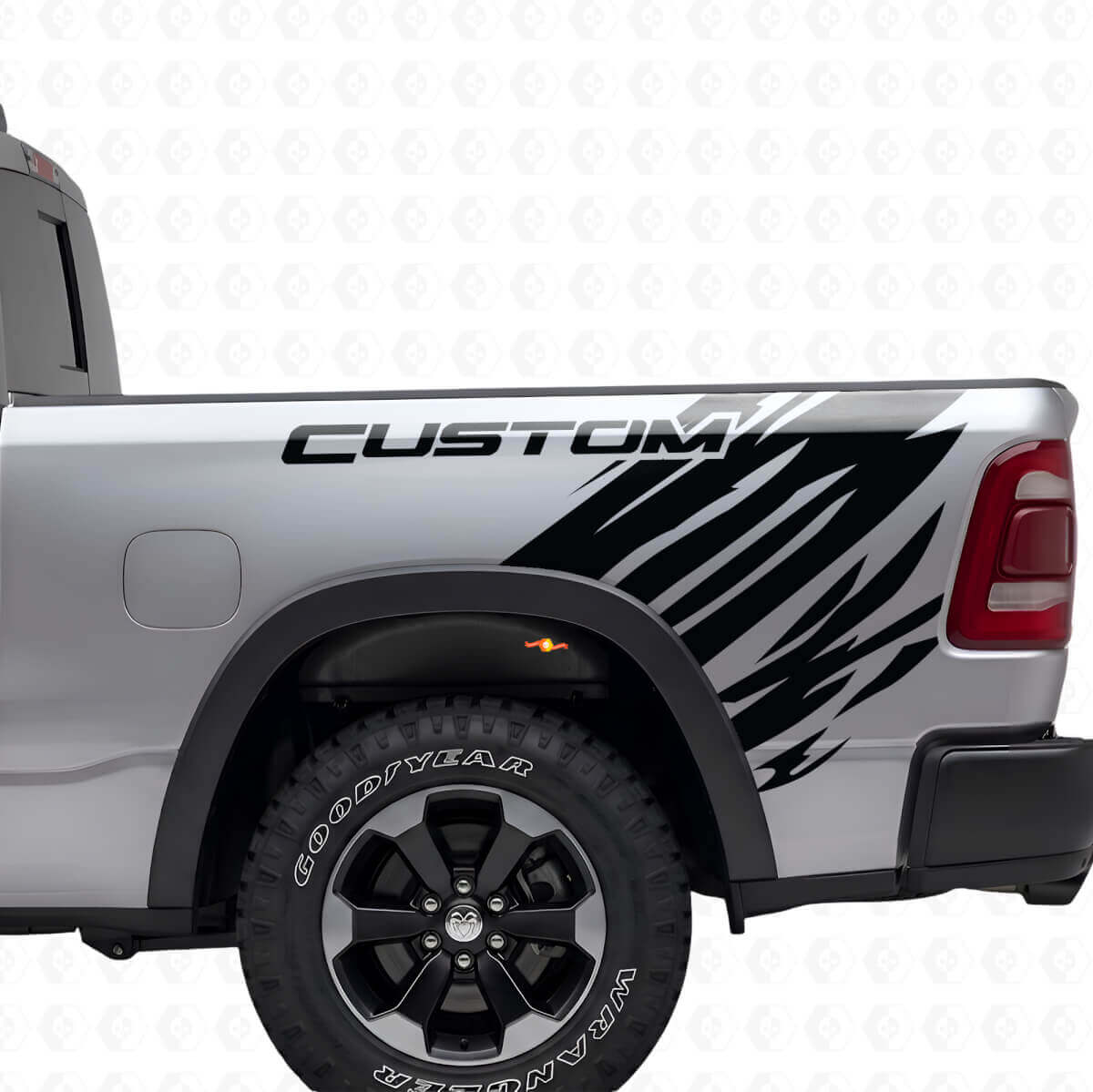 Custom Grunge Style Rear Side Vinyl Decal Kit for Dodge Ram