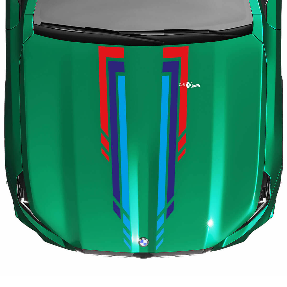 L M Stripes Racing Checkered Hood Decal for BMW 5 Series G60 M5 G90
