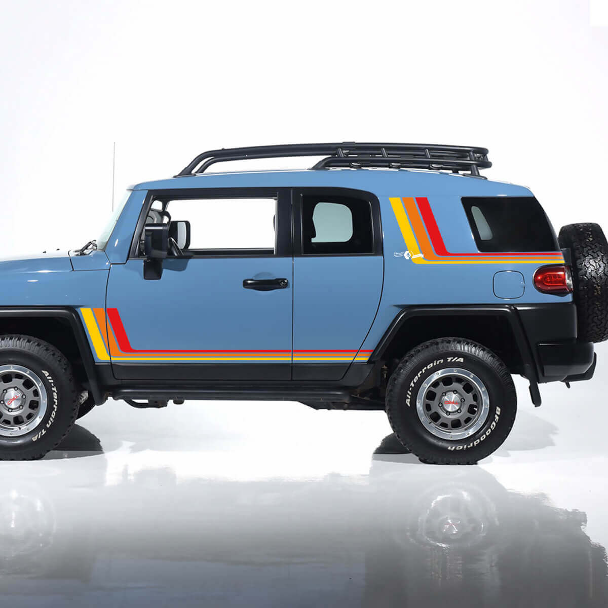 Vintage Retro Stripes Side Decals Stickers Graphics - fit to Toyota FJ Cruiser