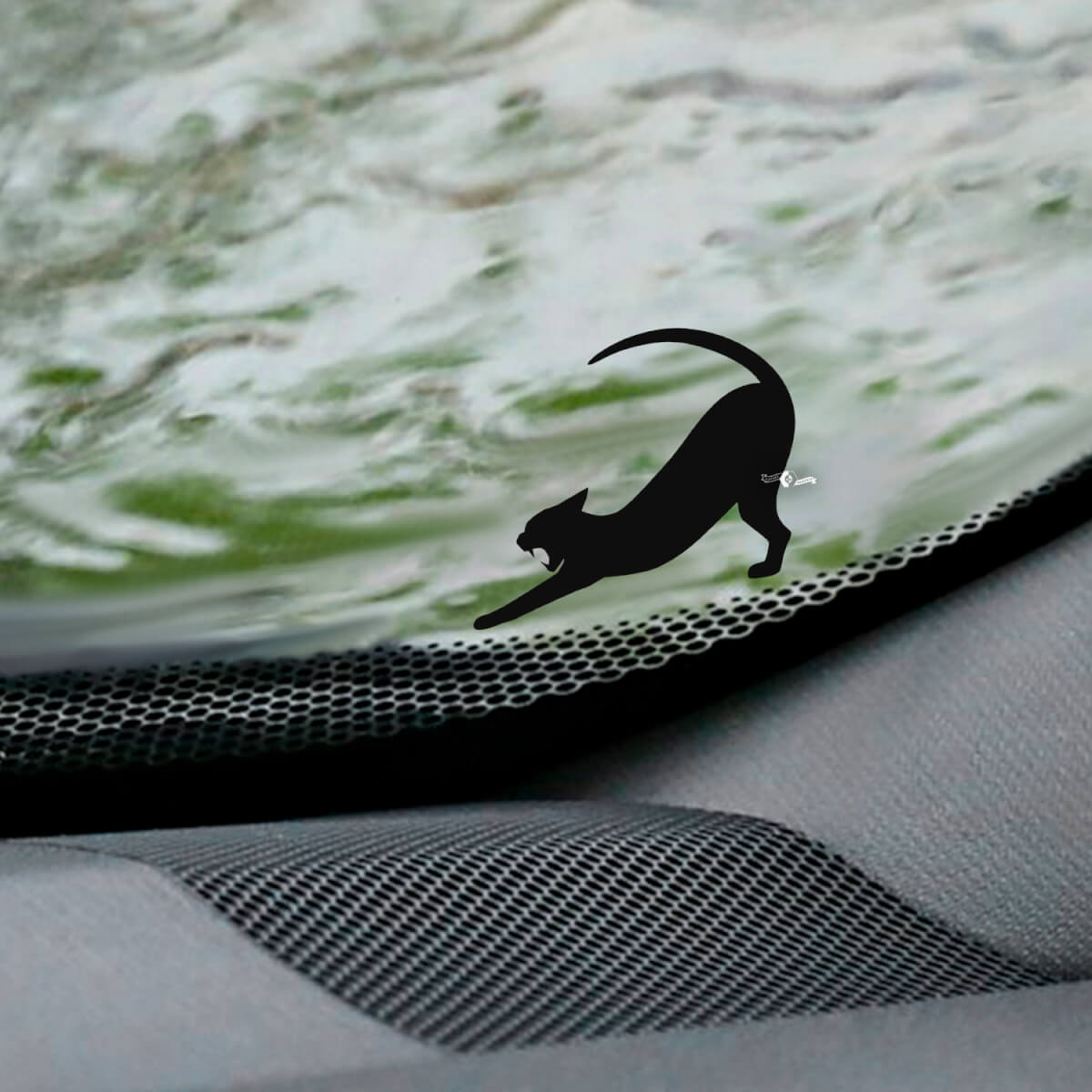 Cat Pantera Windshield Easter Egg Corner Decal - Custom Vinyl Graphic