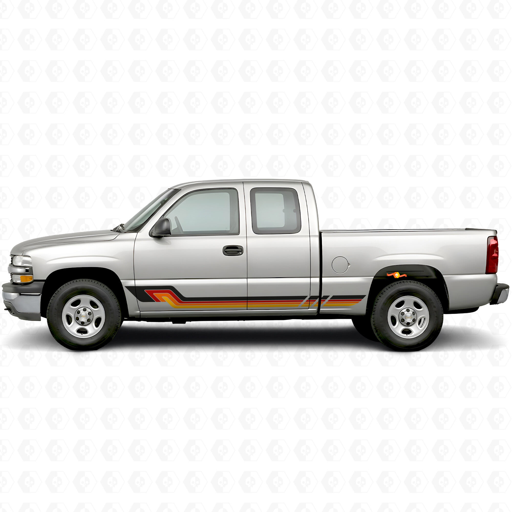 Retro Parallel Door & Rocker Panel Vinyl Stripes for Chevrolet Silverado 1500 GMT800 1999-2007