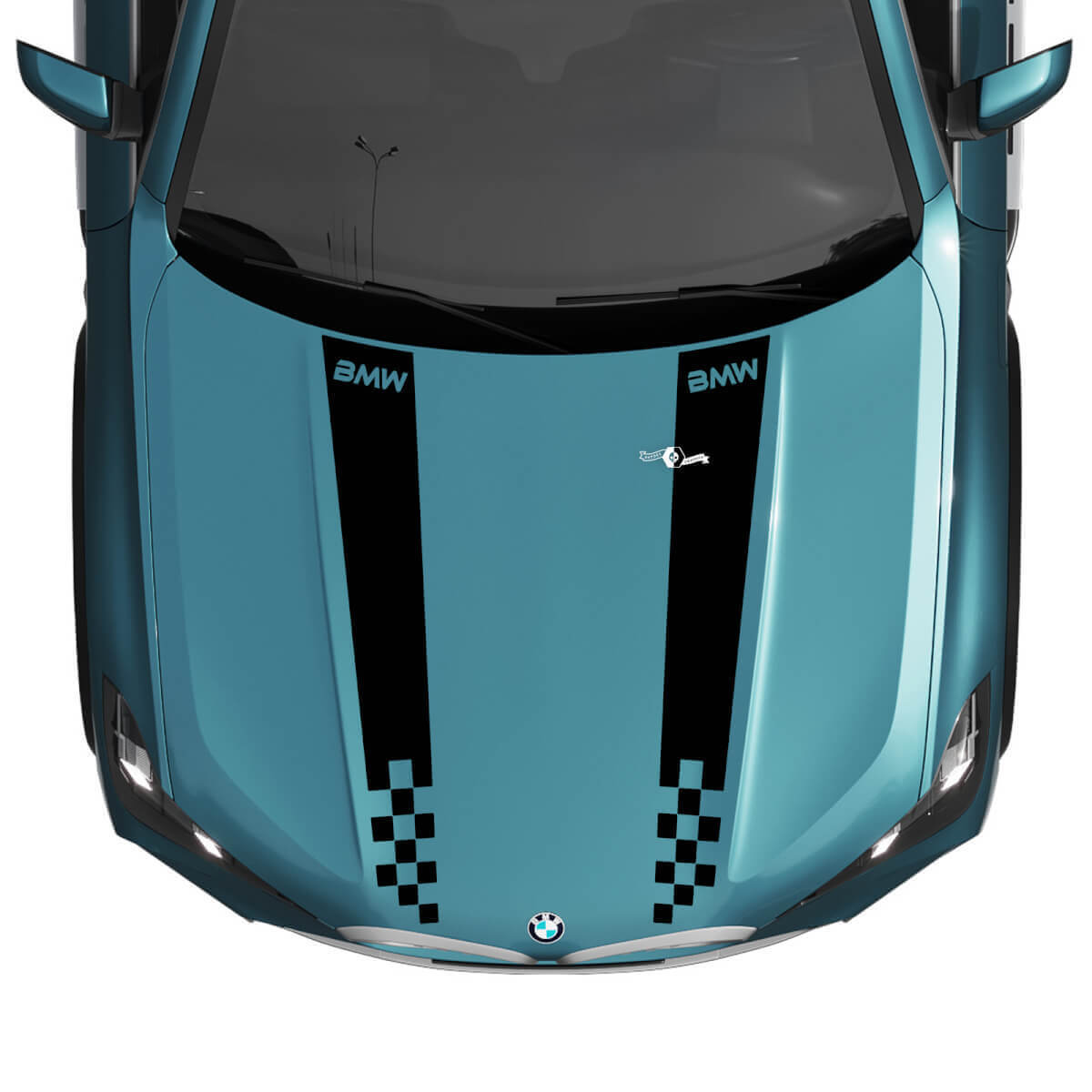 BMW X5 G05 Hood Checkered Stripes Decal - Vinyl M Performance