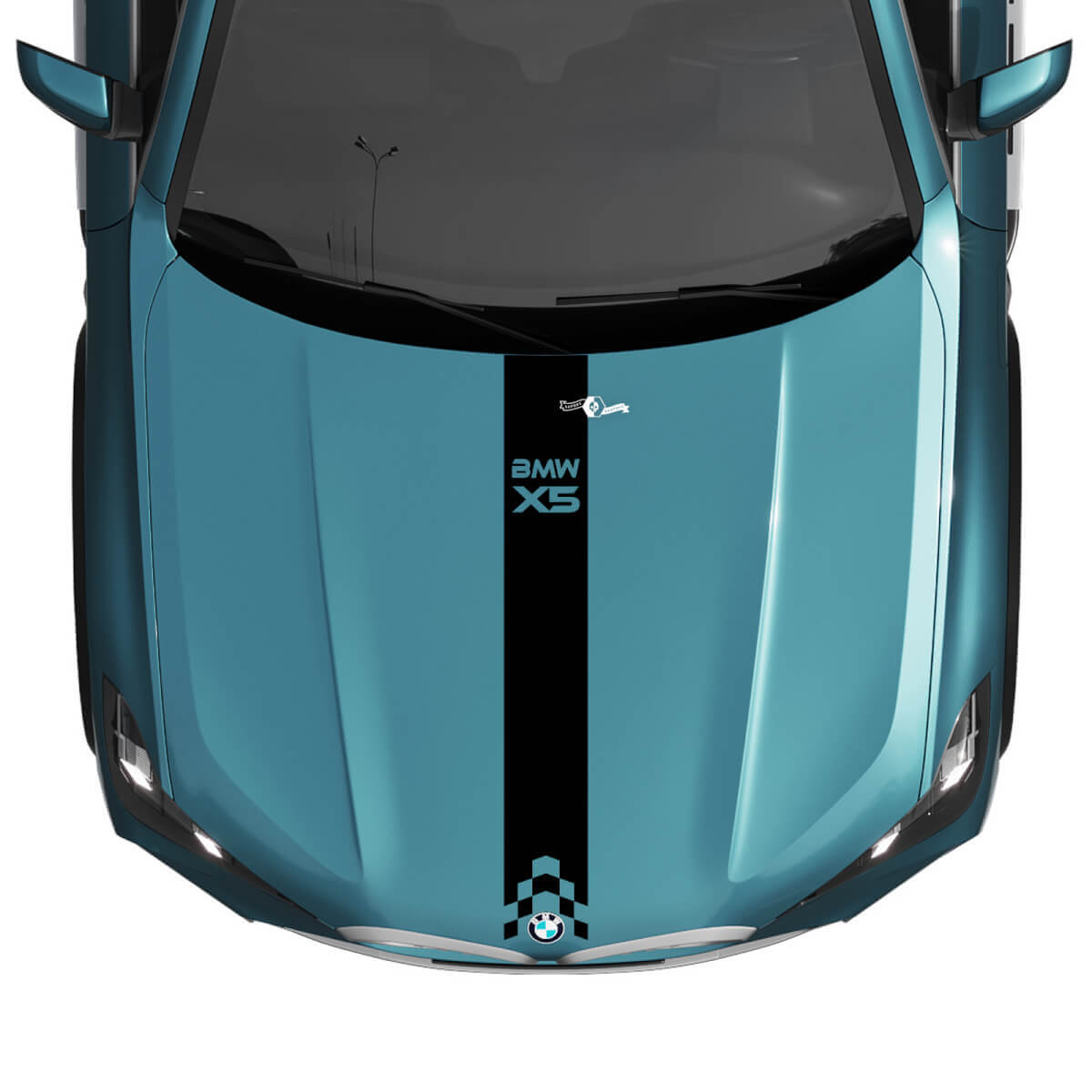BMW X5 G05 Hood Checkered Stripe Decal - Vinyl M Performance 3