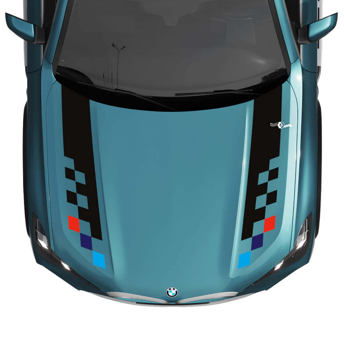 BMW X5 G05 Hood Checkered Stripe Decal - Vinyl M Performance 4