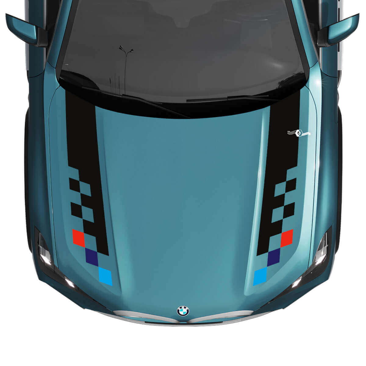 BMW X5 G05 Hood Checkered Stripes Decal - Vinyl M Performance 2