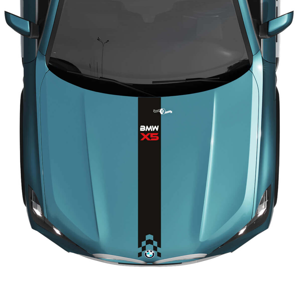 BMW X5 G05 Hood Central Gradient Stripe Decal Vinyl Sticker 2