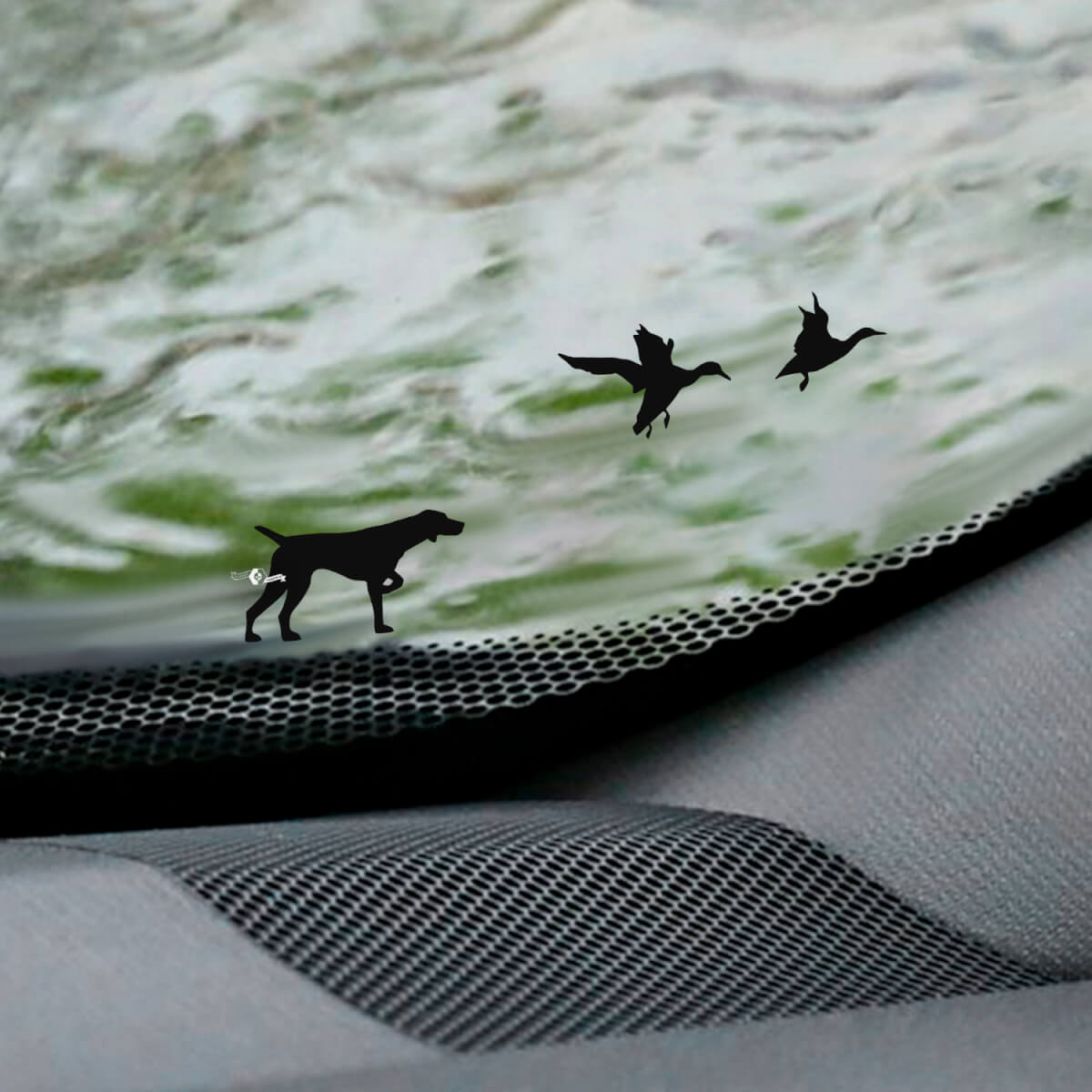 Dog and Duck Hunting Windshield Easter Egg Corner Decal - Custom Vinyl Graphic