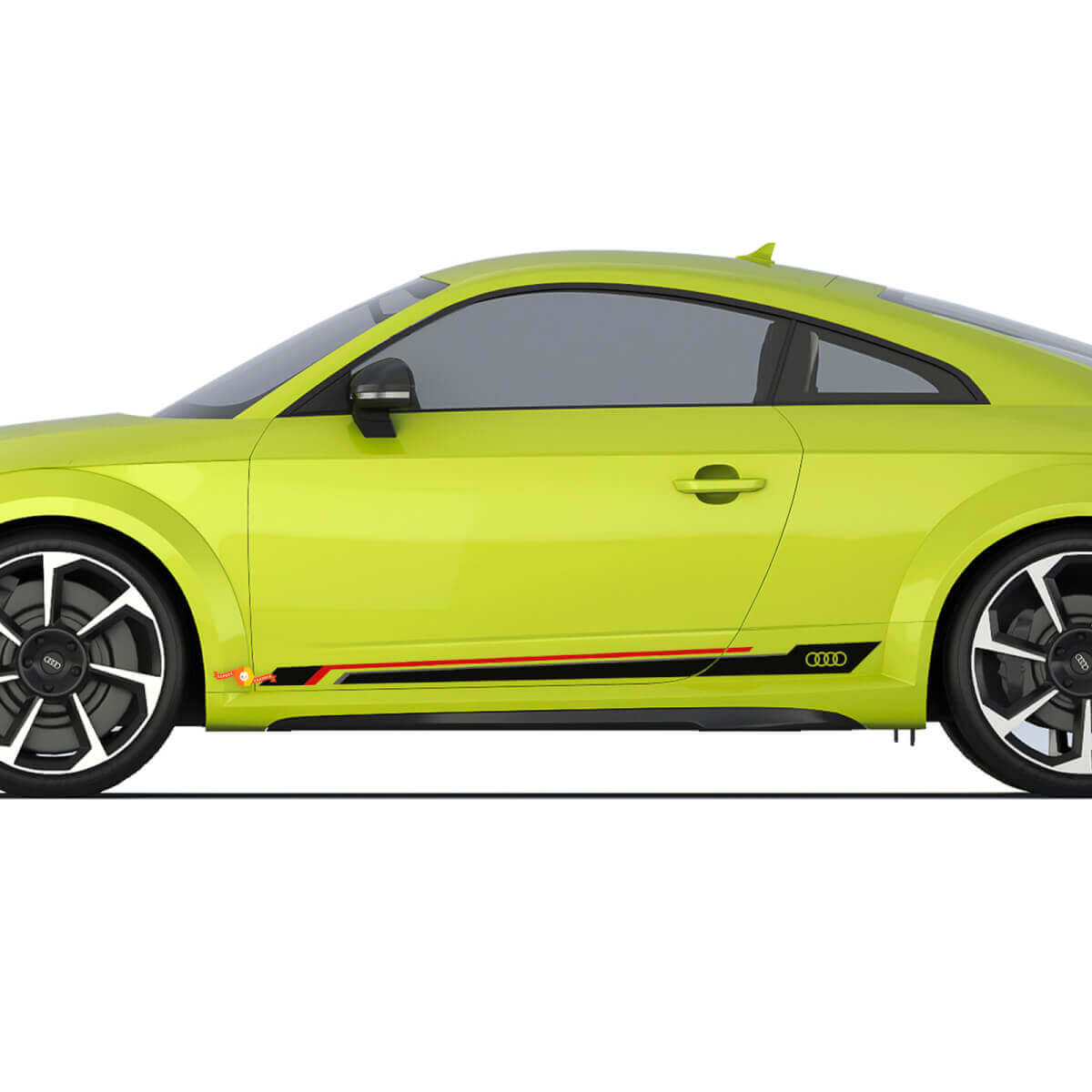 Audi Rings TT Sport Racing Strobe Side Door Stripes Decal Logo Stickers