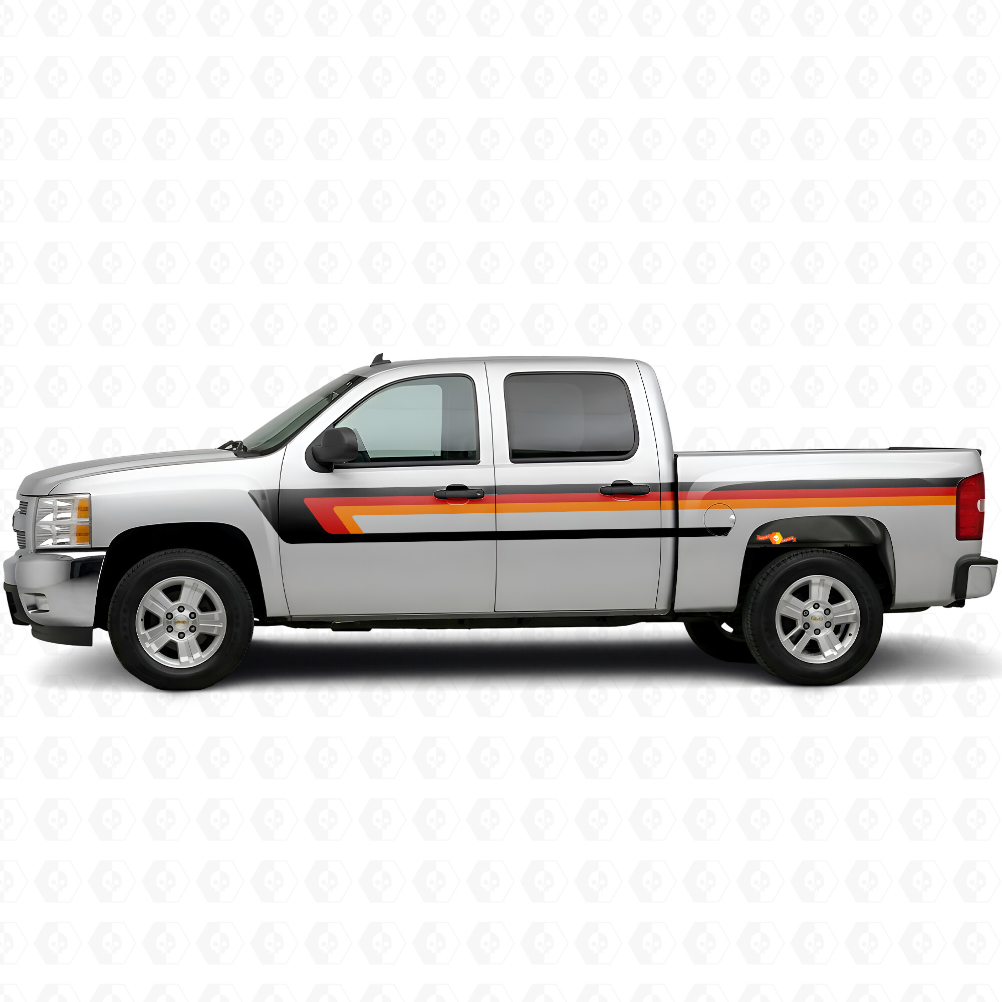Retro Upper Beltline Door & Bedside Vinyl Stripes for Chevrolet Silverado 1500 GMT900 2007-2013