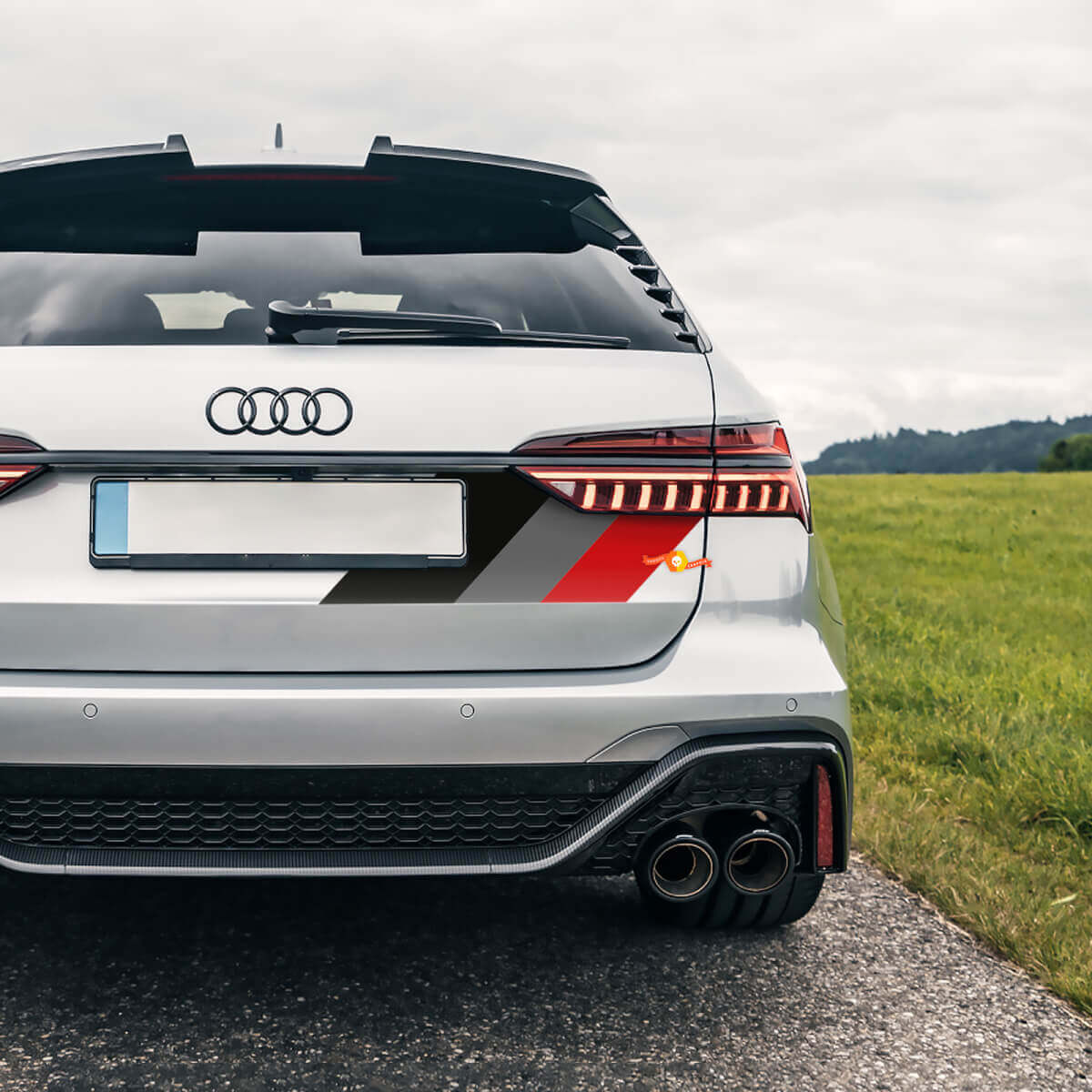 Motorsport Style Rear Side Stripes Vinyl Decals for Audi RS Models