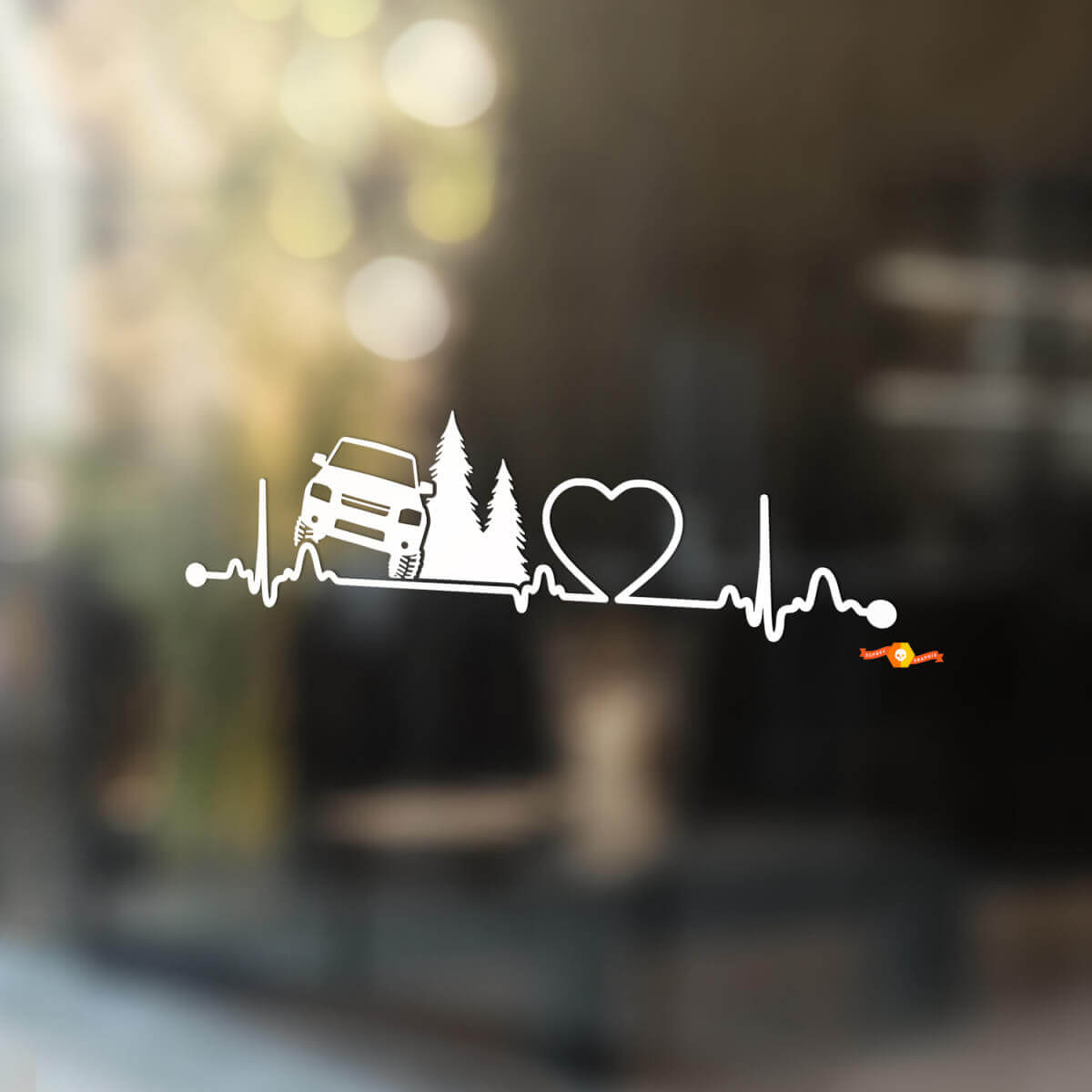 Window Heartbeat Love Nissan Xterra Trees Window Graphics Vinyl Stickers Decals