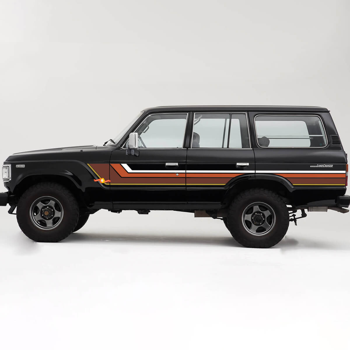 Retro Vintage Stripes TRD Side doors Vinyl Decals Stickers for Toyota Land Cruiser 60 SERIES