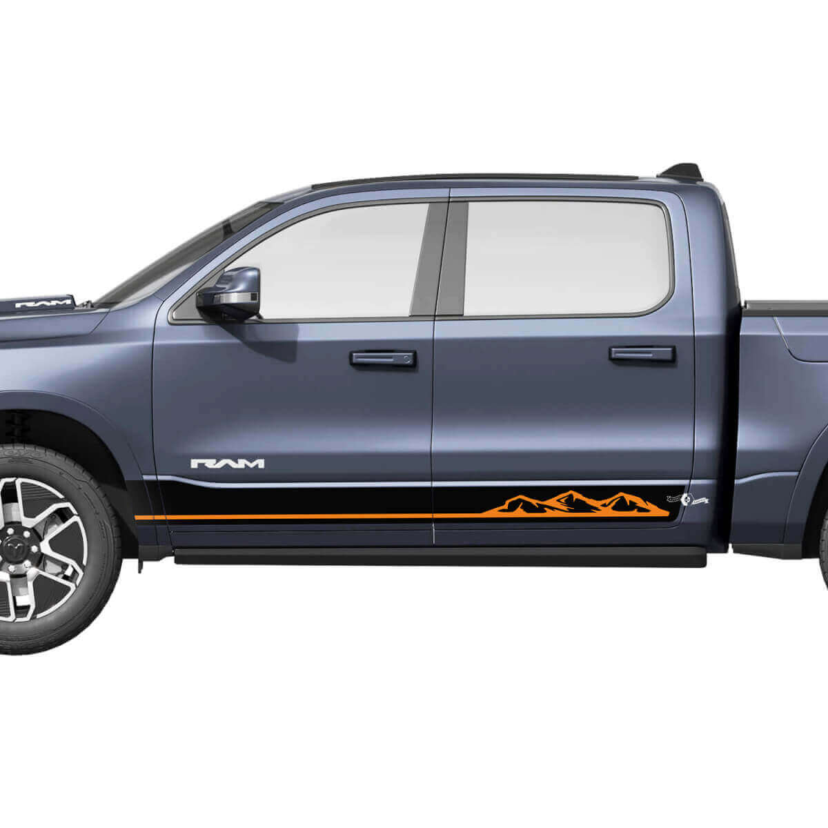 Mountains Side Rocker Panel Stripes Vinyl Decals Stickers Graphics for Dodge Ram 1500 REV